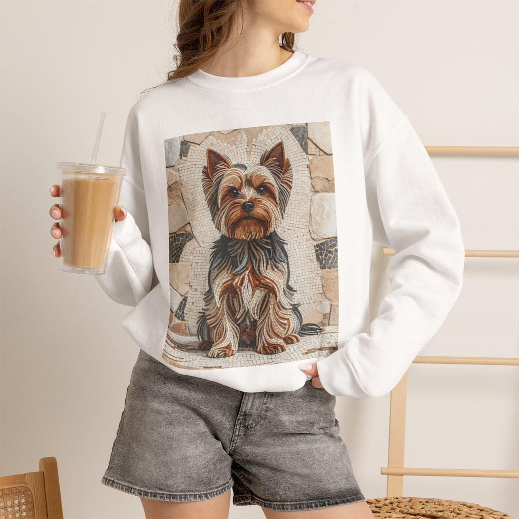 Yorkshire Terrier Sweatshirt | Living Work of Art Collection | Mosaic Style