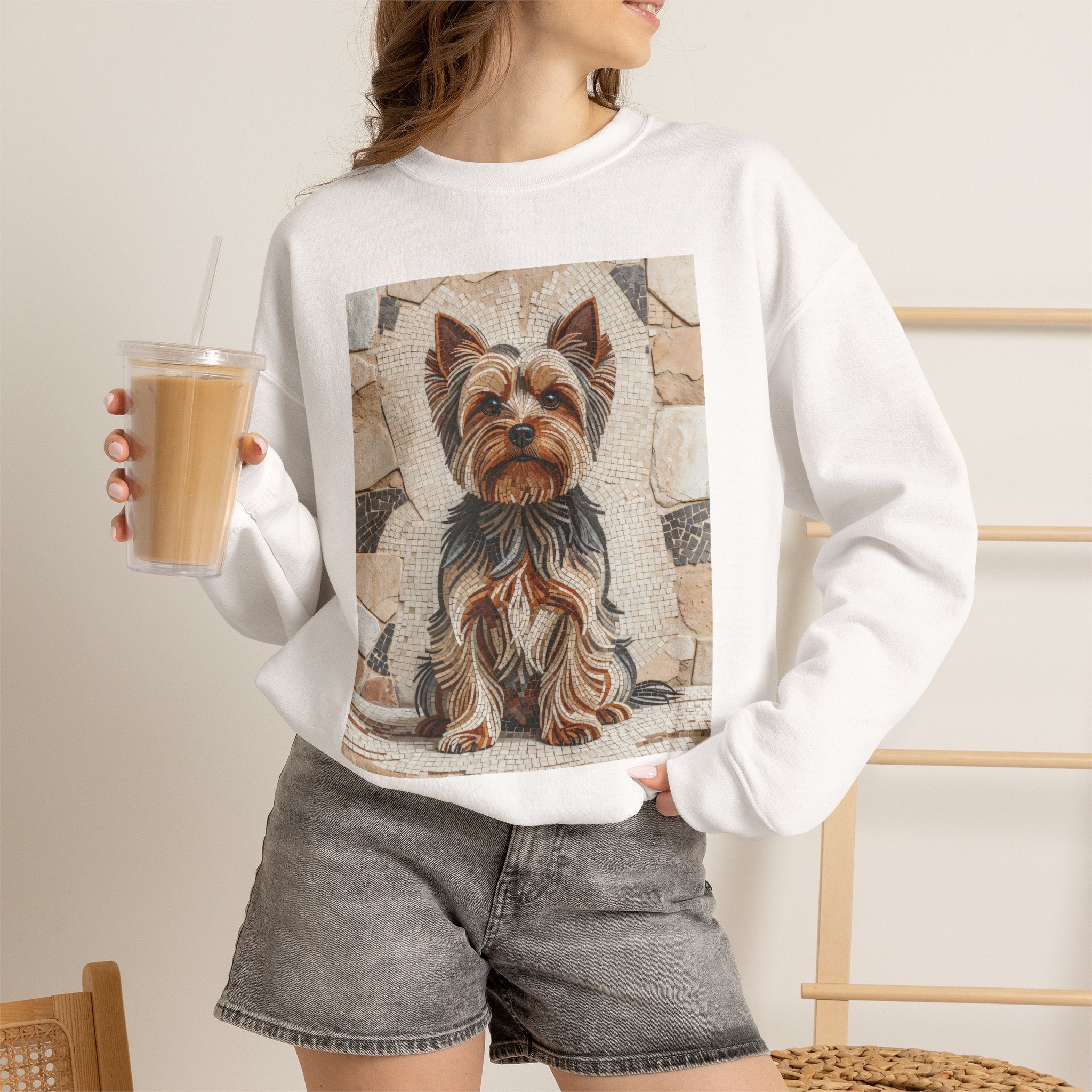Yorkshire Terrier Sweatshirt | Living Work of Art Collection | Mosaic Style