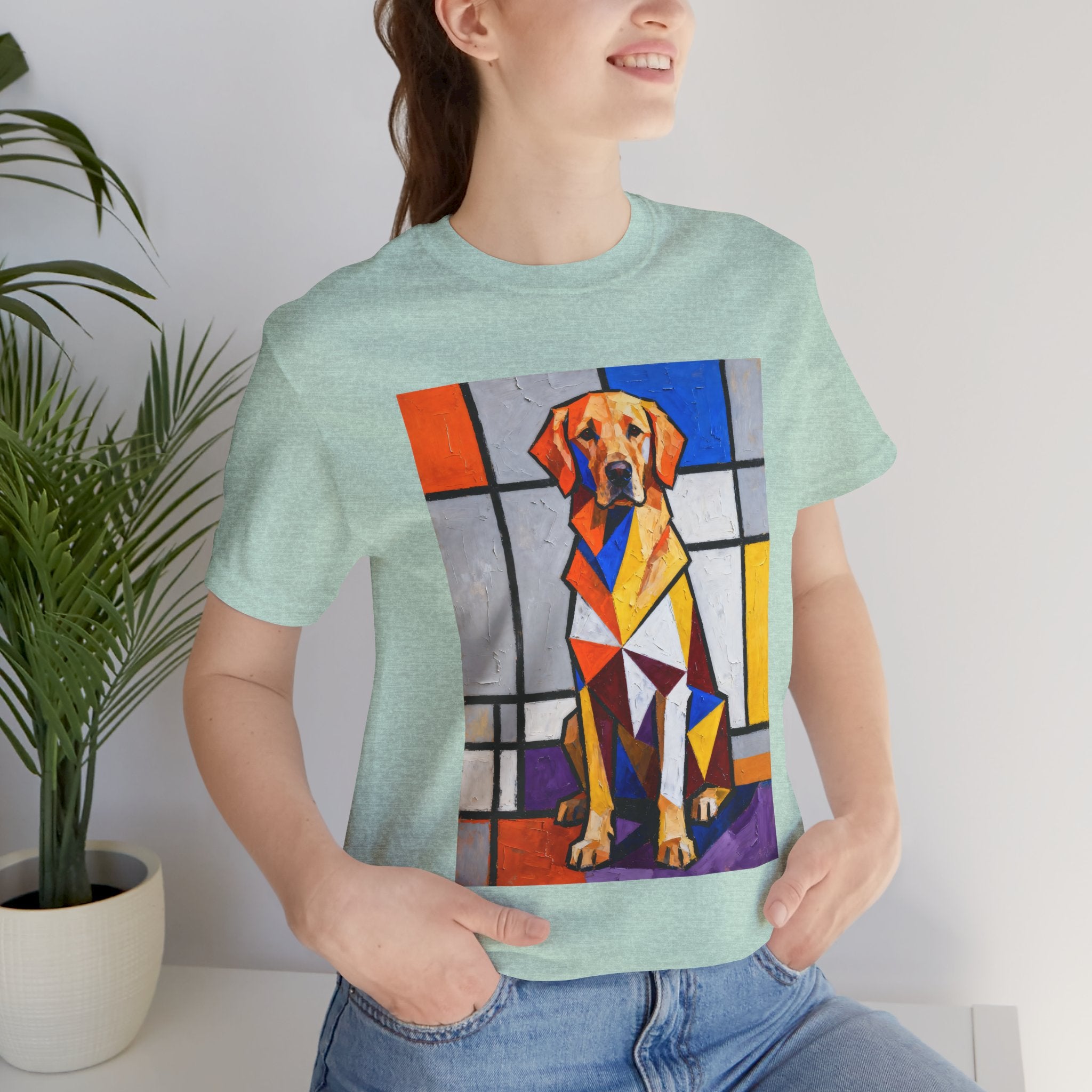 Golden Retriever T Shirt | Living Work of Art Collection | Cubist Style