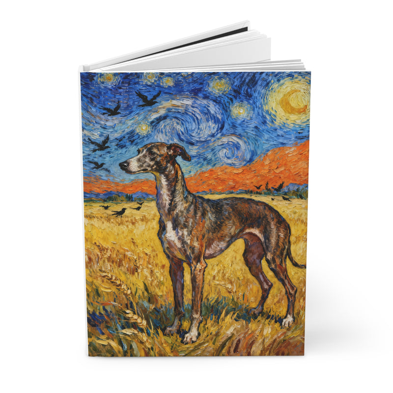 Italian Greyhound In A Field Notebook - Van Gogh Style | Living Work of Art Collection