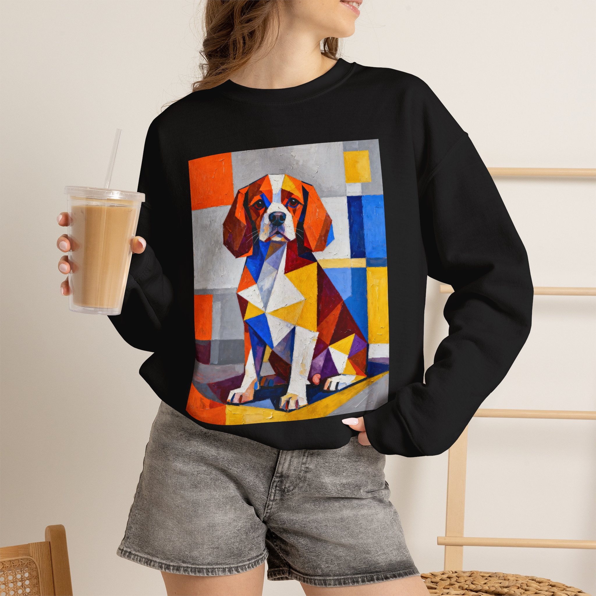Cavalier King Charles Spaniel Sweatshirt | Living Work of Art Collection | Cubist Style