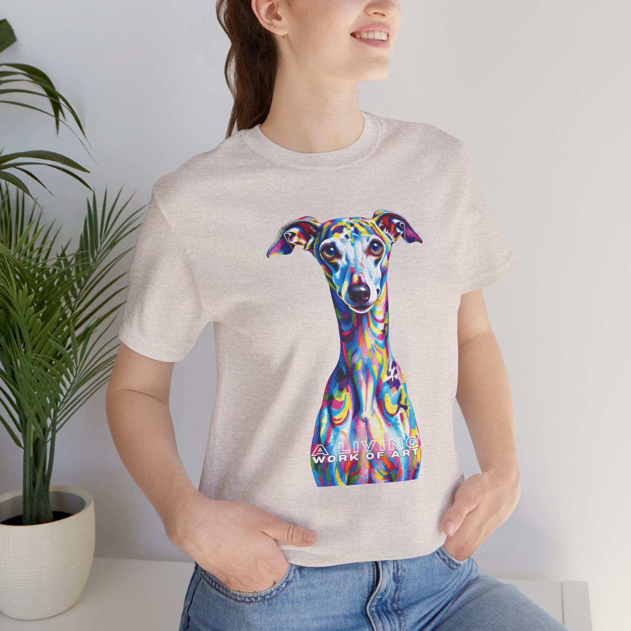 Italian Greyhound T Shirt | Living Work of Art Collection | Pointillism Style