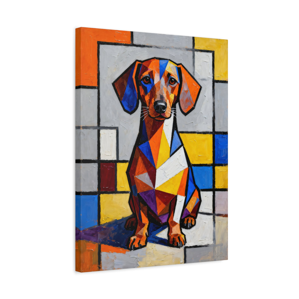 Dachshund Canvas Wall Art | Living Work of Art Collection | Cubist Style Print