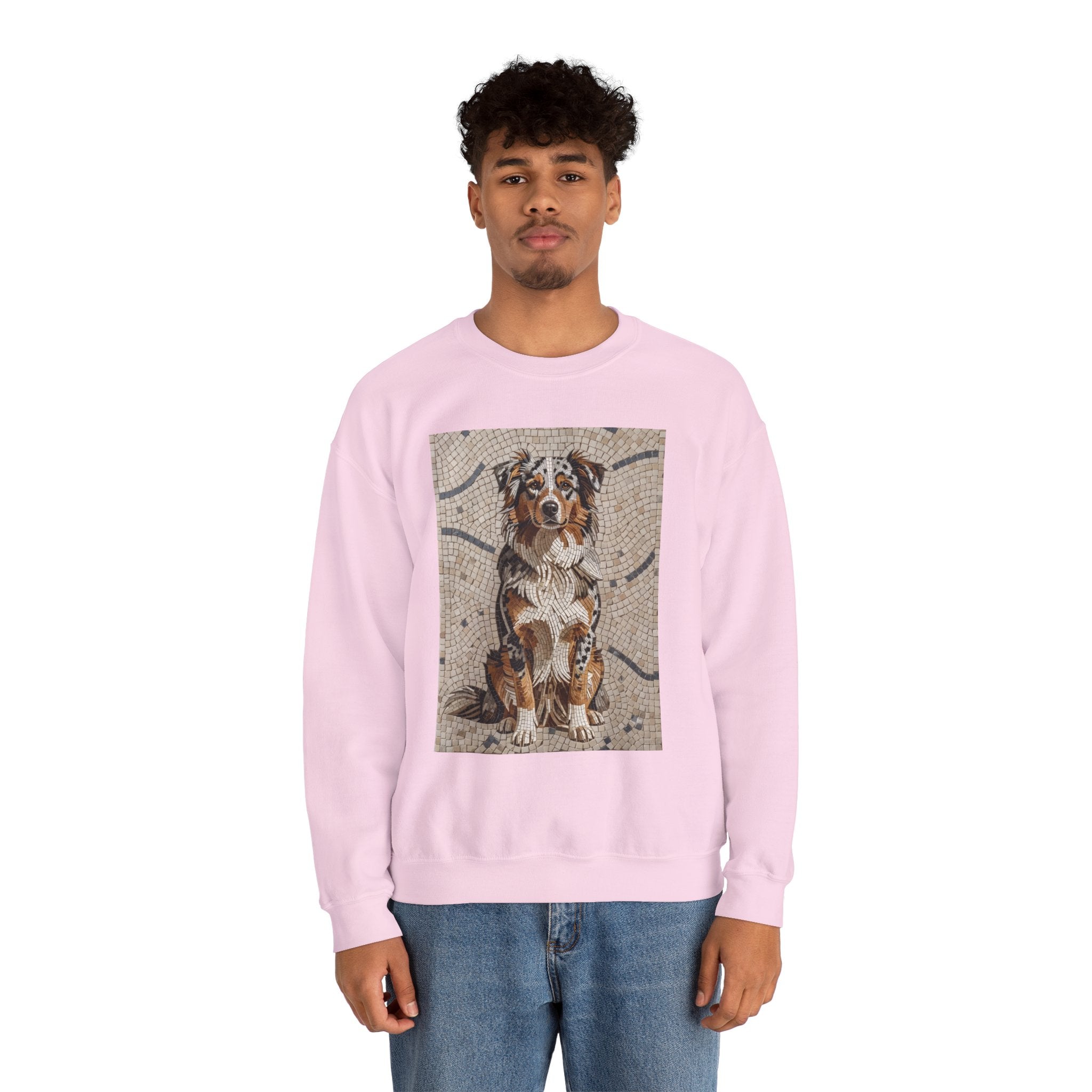 Australian Shepherd Sweatshirt | Living Work of Art Collection | Mosaic Style