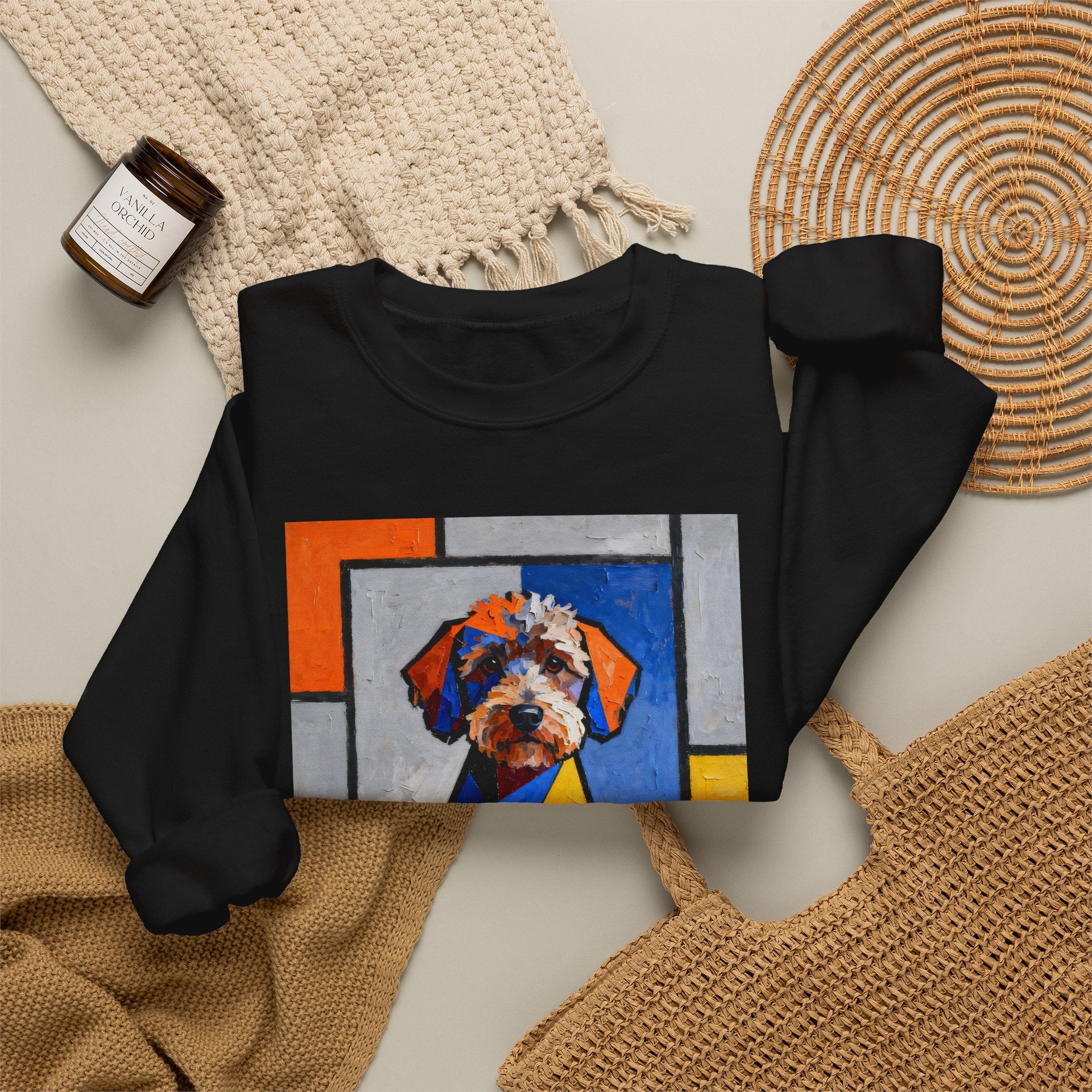 Schnoodle Sweatshirt | Living Work of Art Collection | Cubist Style