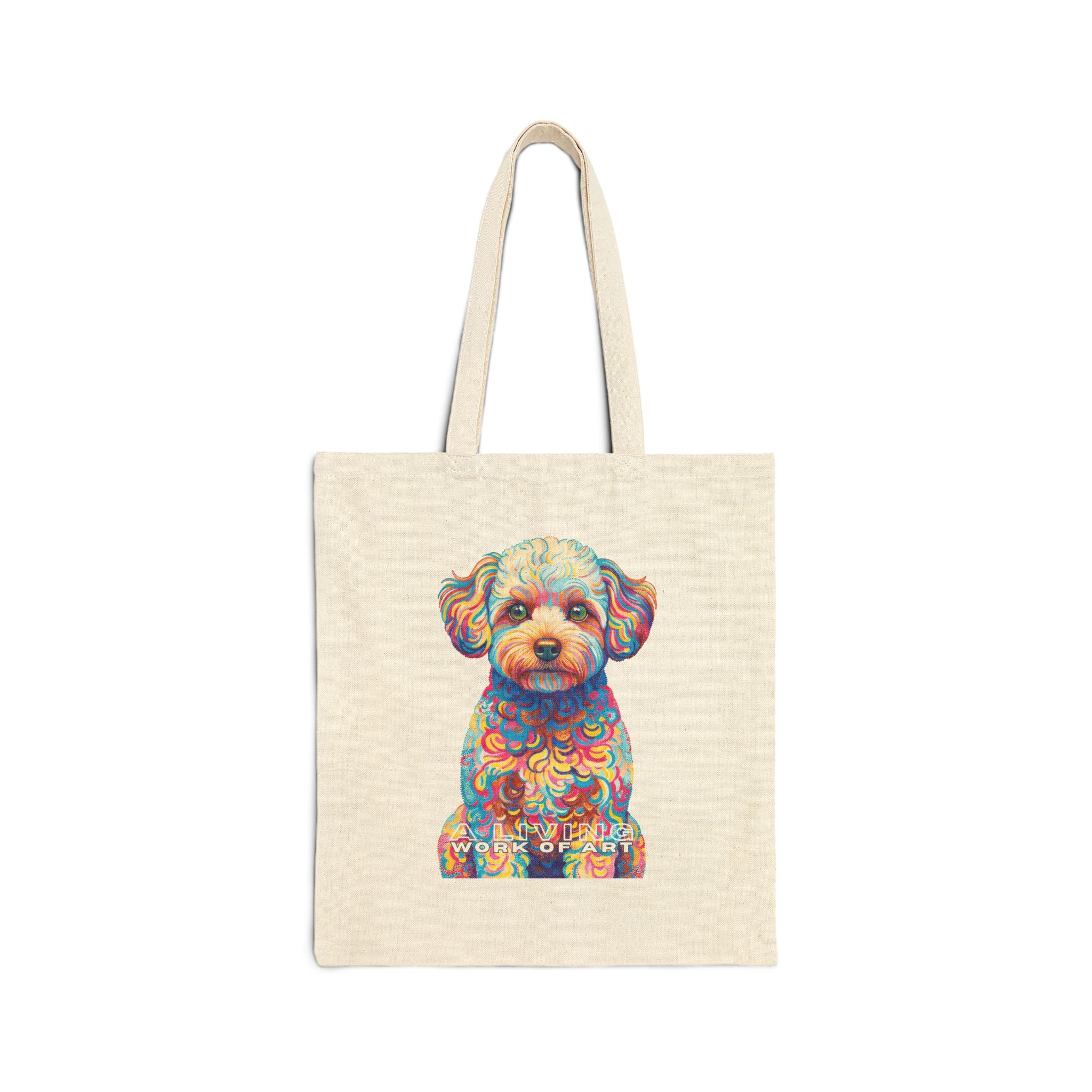 Maltipoo Tote Bag | Living Work of Art Collection | Pointillism Style