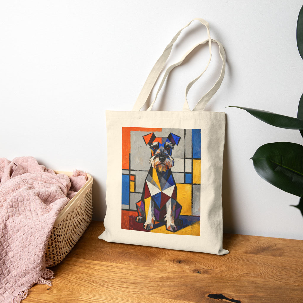 Schnauzer Tote Bag | Living Work of Art Collection | Cubist Style