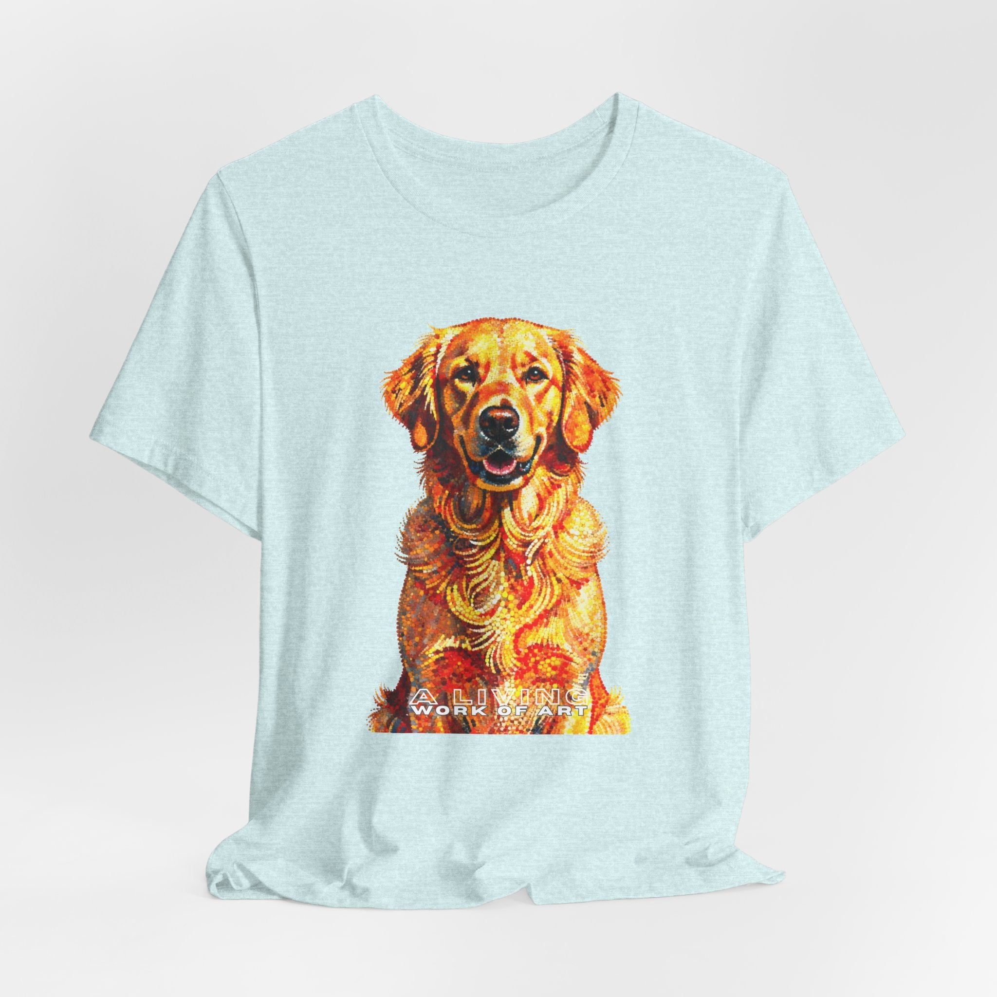 Golden Retriever Pointer T Shirt | Living Work of Art Collection | Pointillism Style
