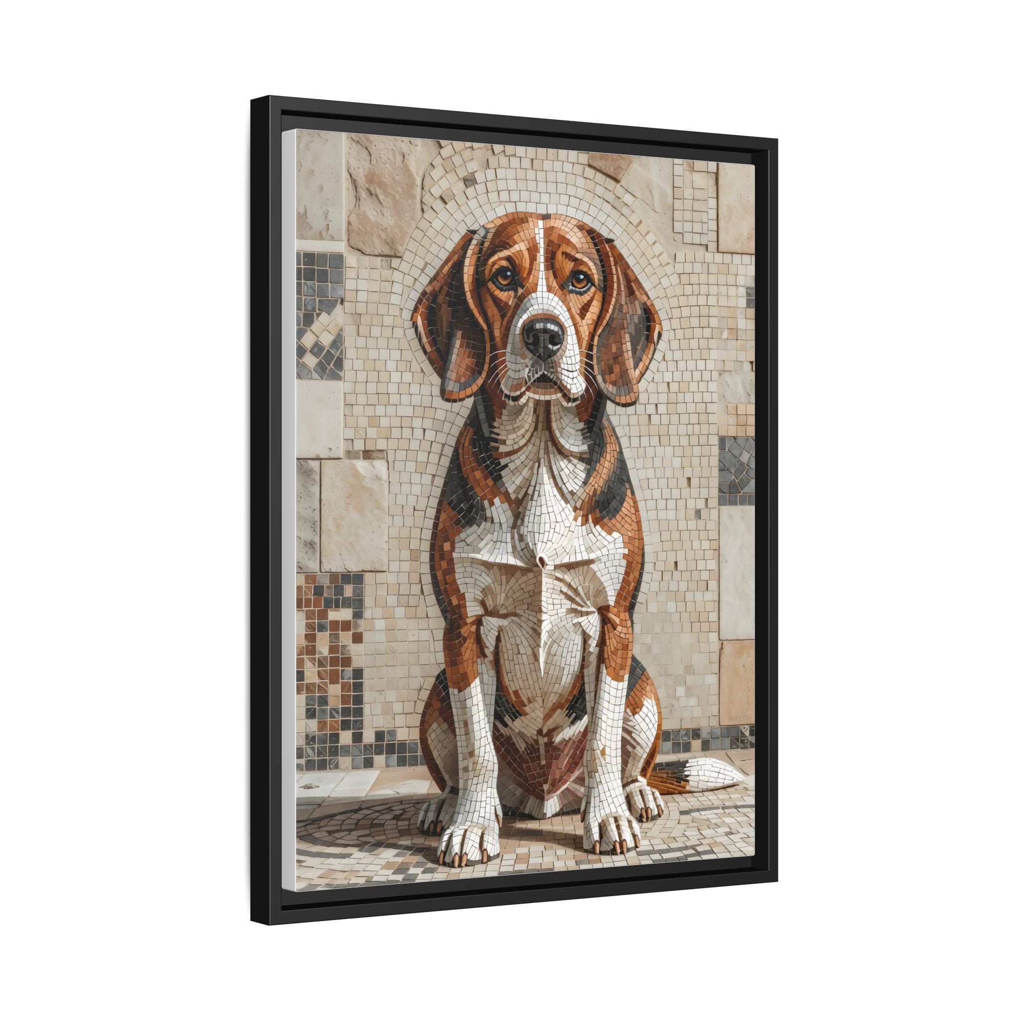 Beagle Canvas Wall Art | Living Work of Art Collection | Mosaic Style Print