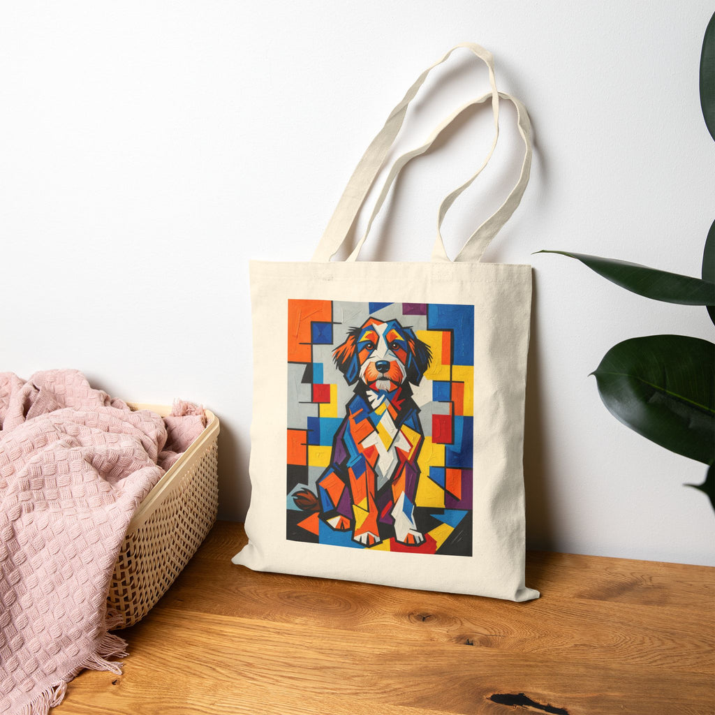 Bernedoodle Tote Bag | Living Work of Art Collection | Cubist Style