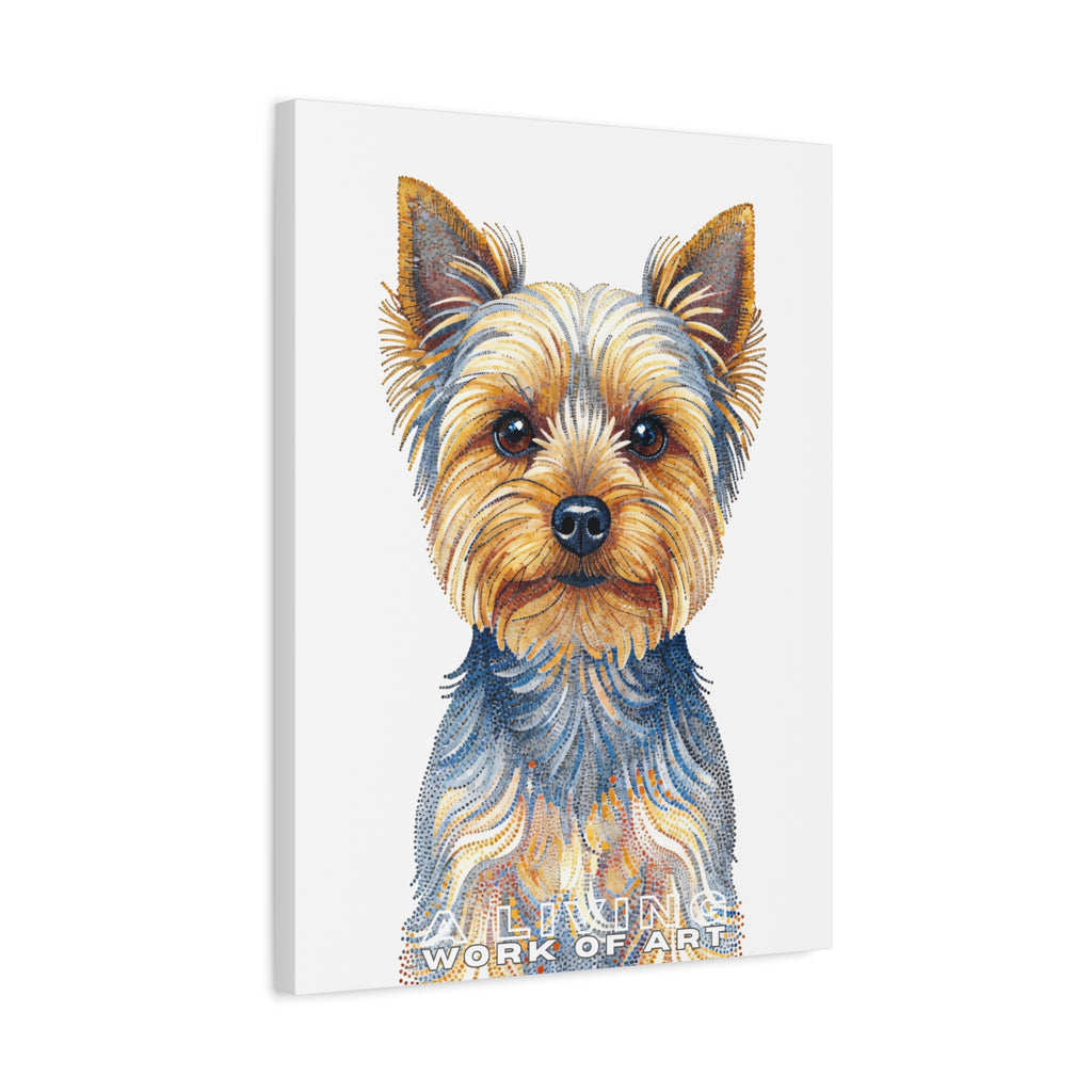 Yorkshire Terrier Canvas Wall Art | Living Work of Art Collection | Pointillism Style Print
