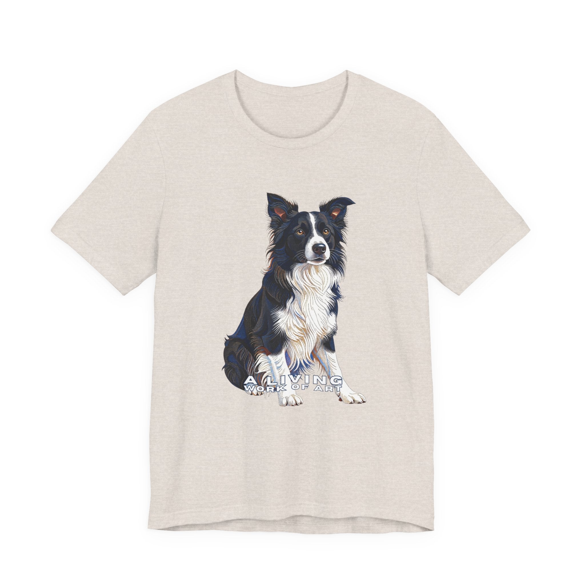 Border Collie T Shirt | Living Work of Art Collection | Pointillism Style