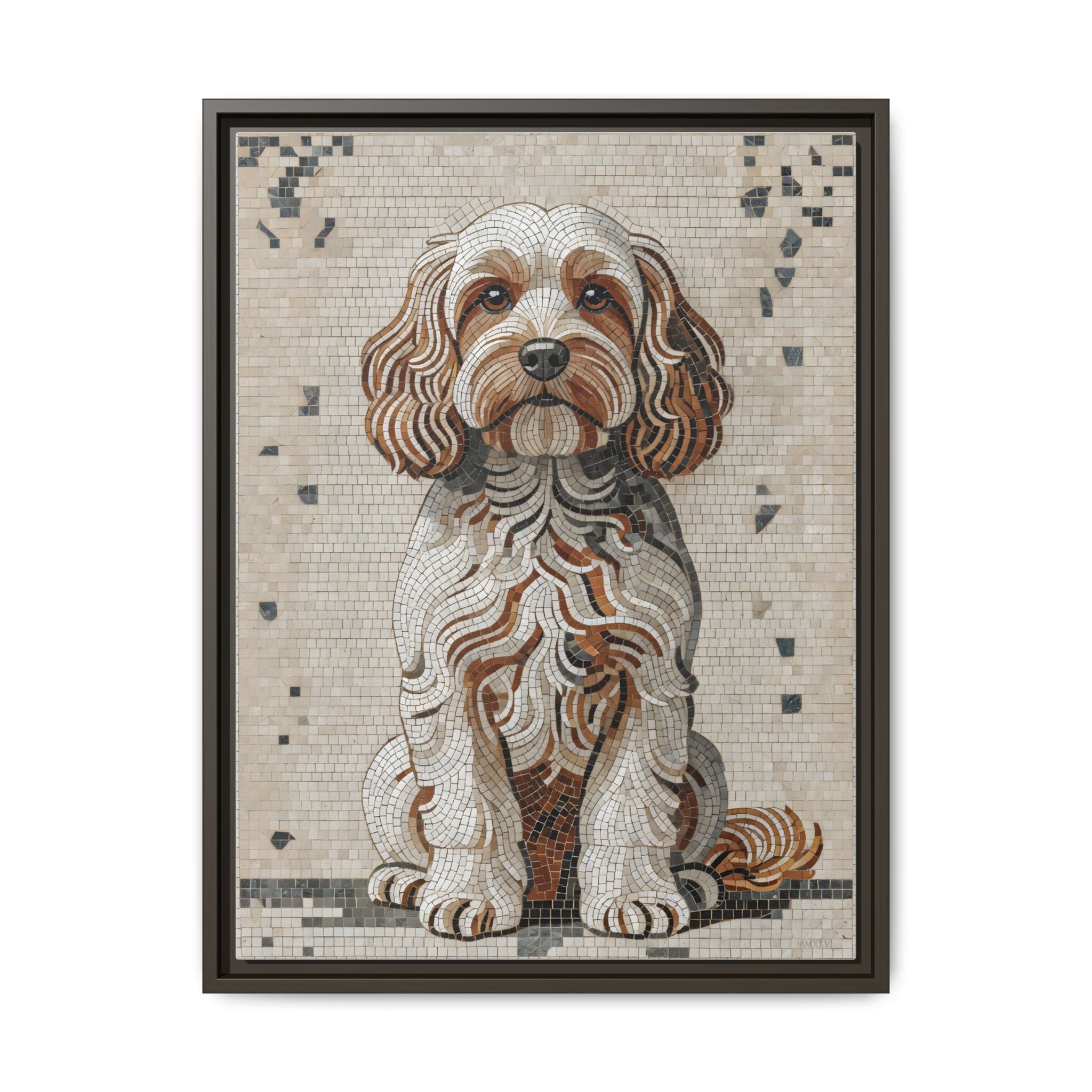 Cavapoo Canvas Wall Art | Living Work of Art Collection | Mosaic Style Print