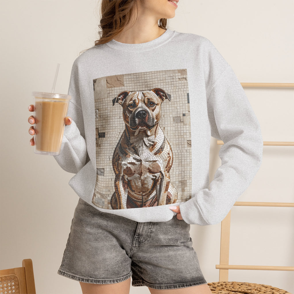 Staffordshire Bull Terrier Sweatshirt | Living Work of Art Collection | Mosaic Style