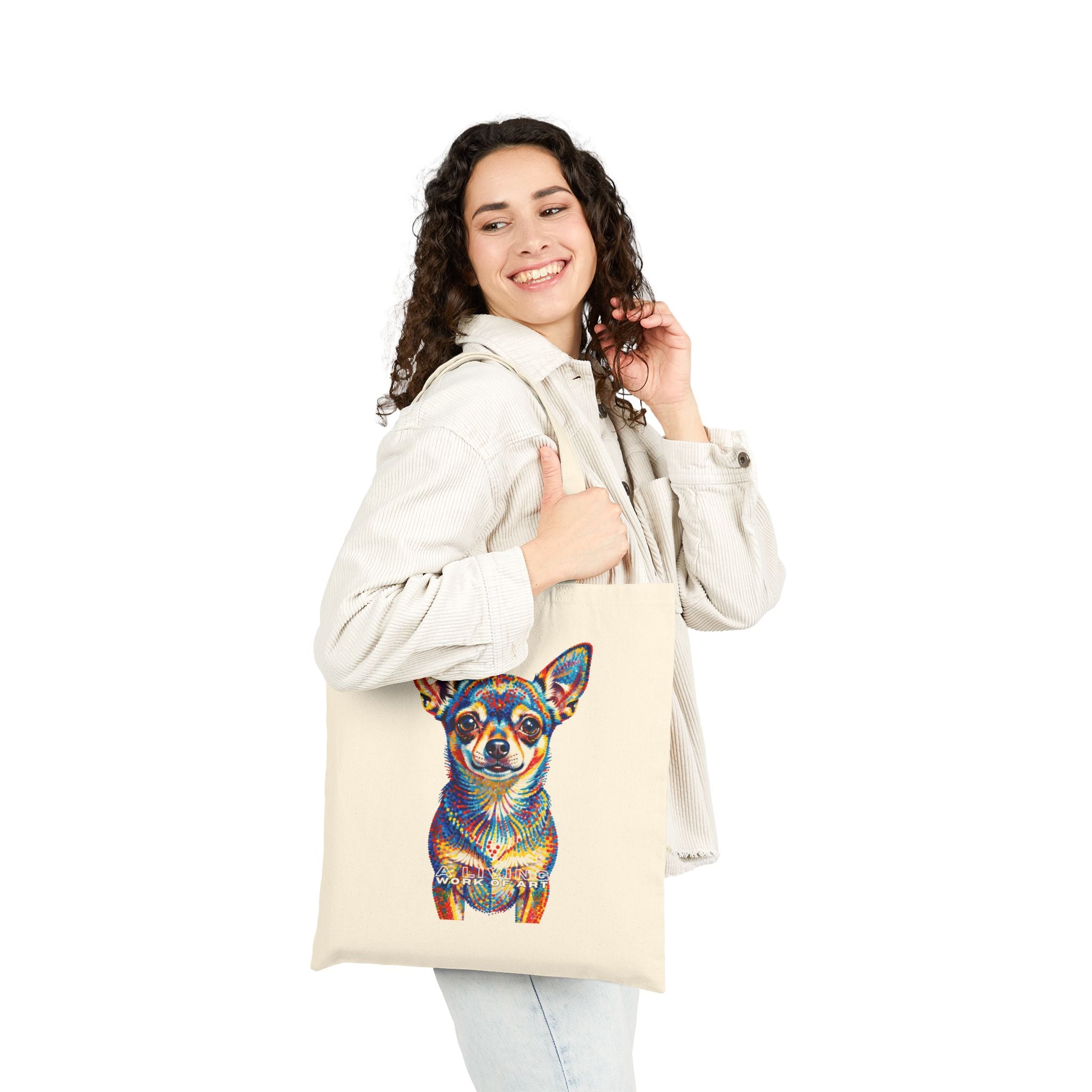 Chihuahua Tote Bag | Living Work of Art Collection | Pointillism Style