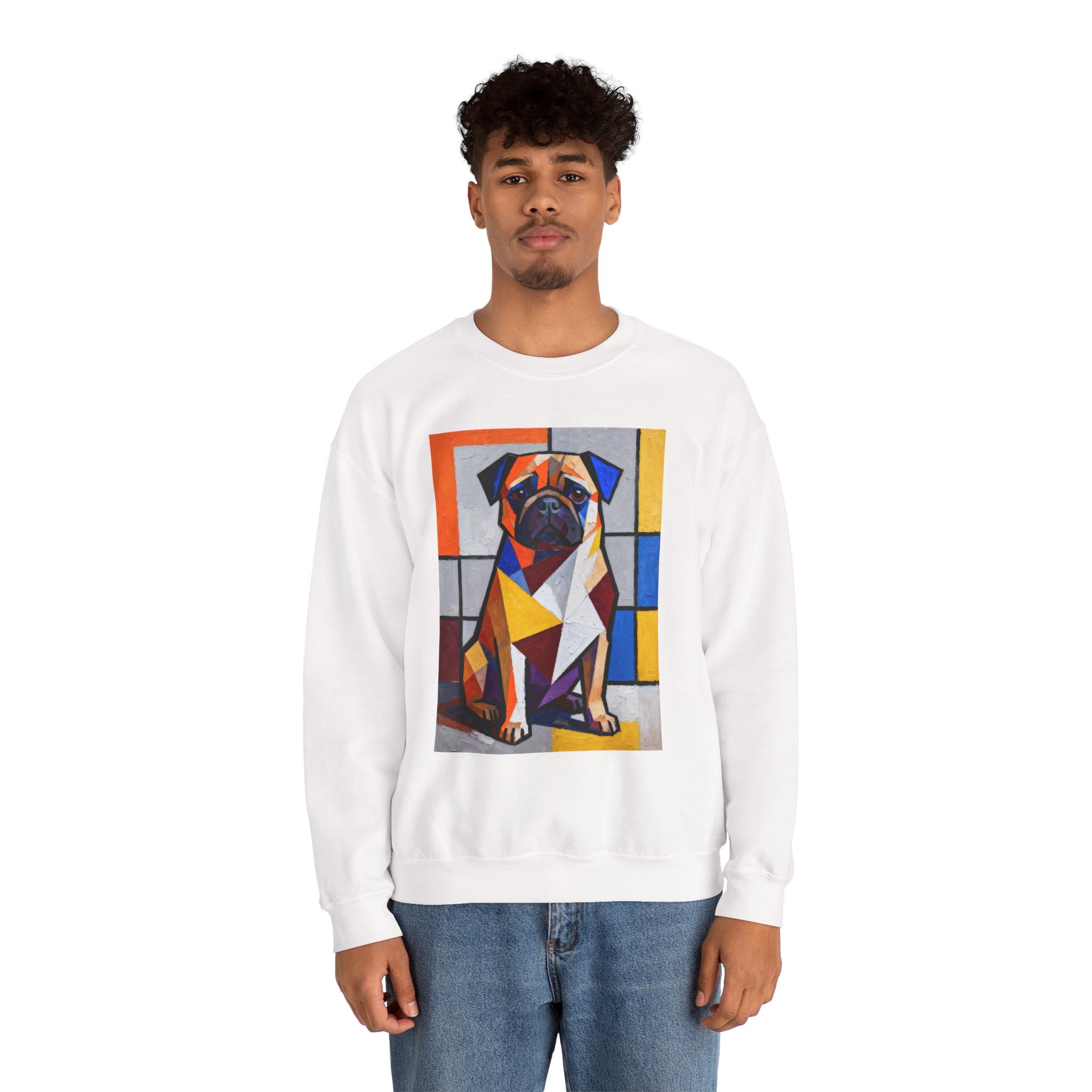 Pug Sweatshirt | Living Work of Art Collection | Cubist Style
