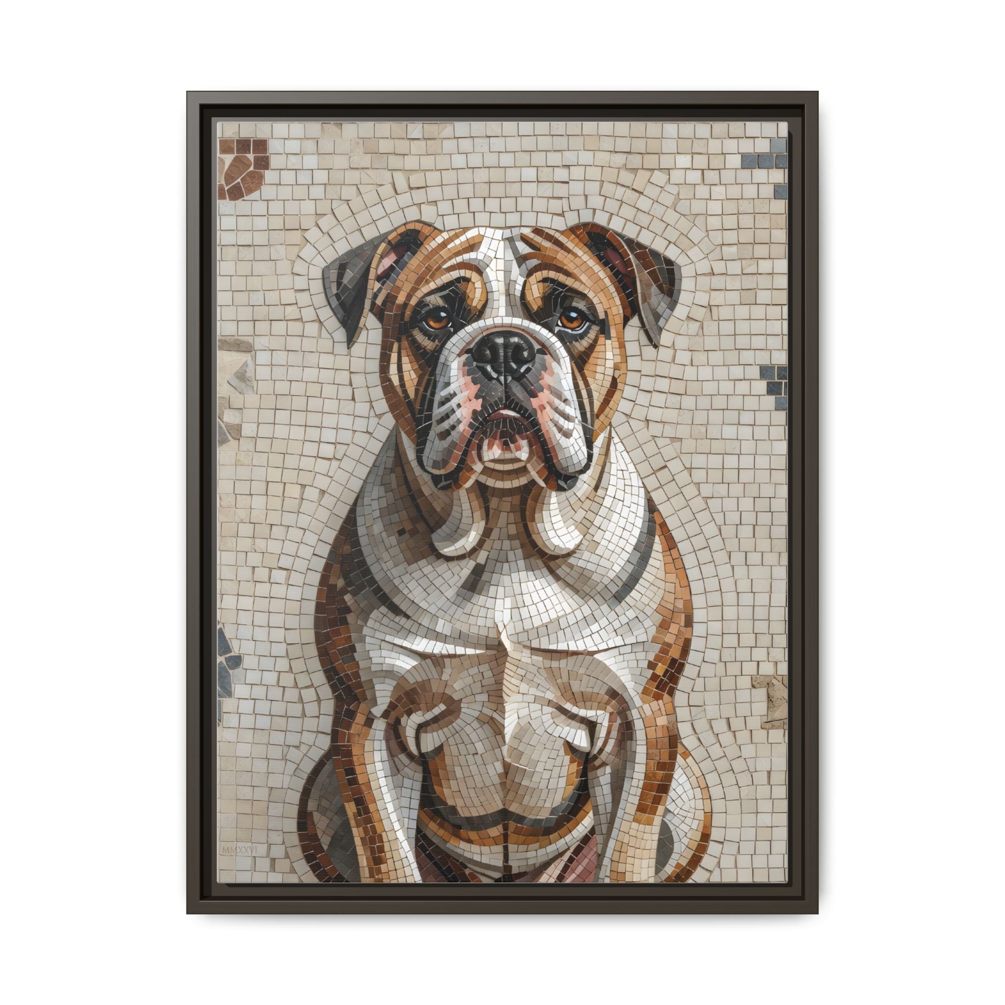 Bulldog Canvas Wall Art | Living Work of Art Collection | Mosaic Style Print