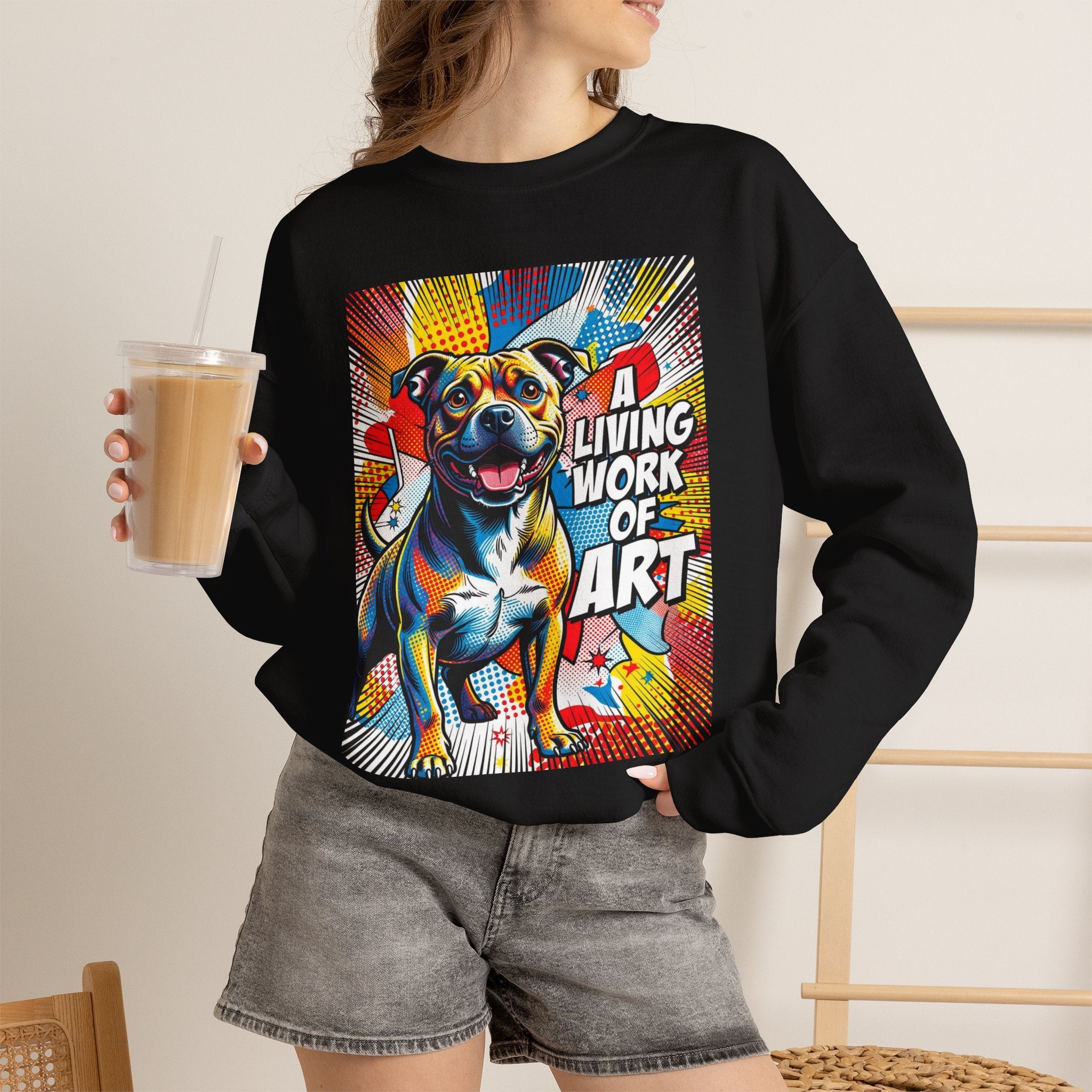 Staffordshire Bull Terrier Sweatshirt | Living Work of Art Collection | Pop Art