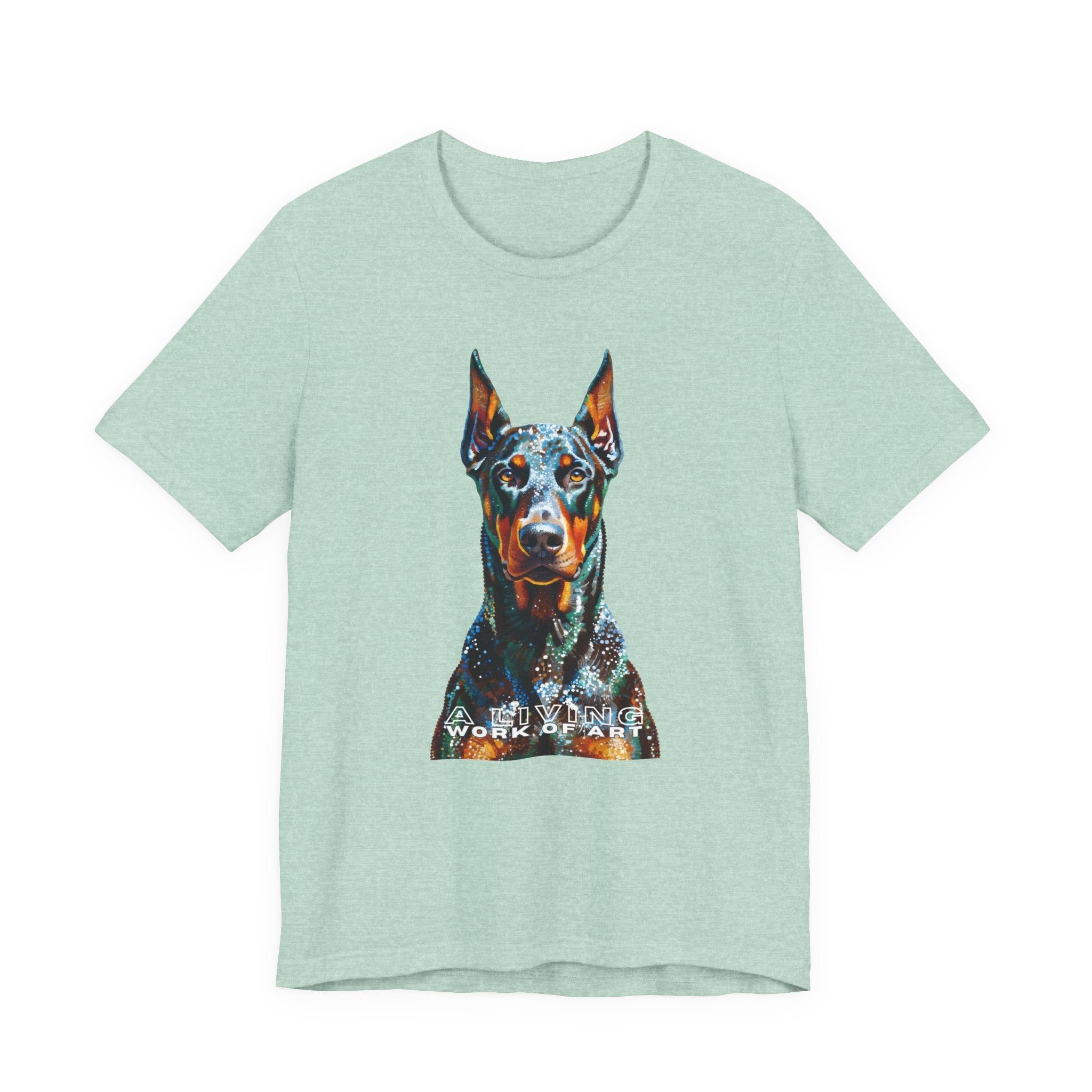 Doberman Pinscher T Shirt | Living Work of Art Collection | Pointillism Style