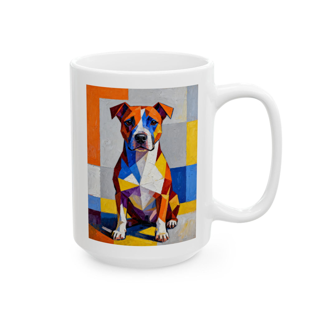 Staffordshire Bull Terrier Coffee Mug | Living Work of Art Collection | Cubist Style