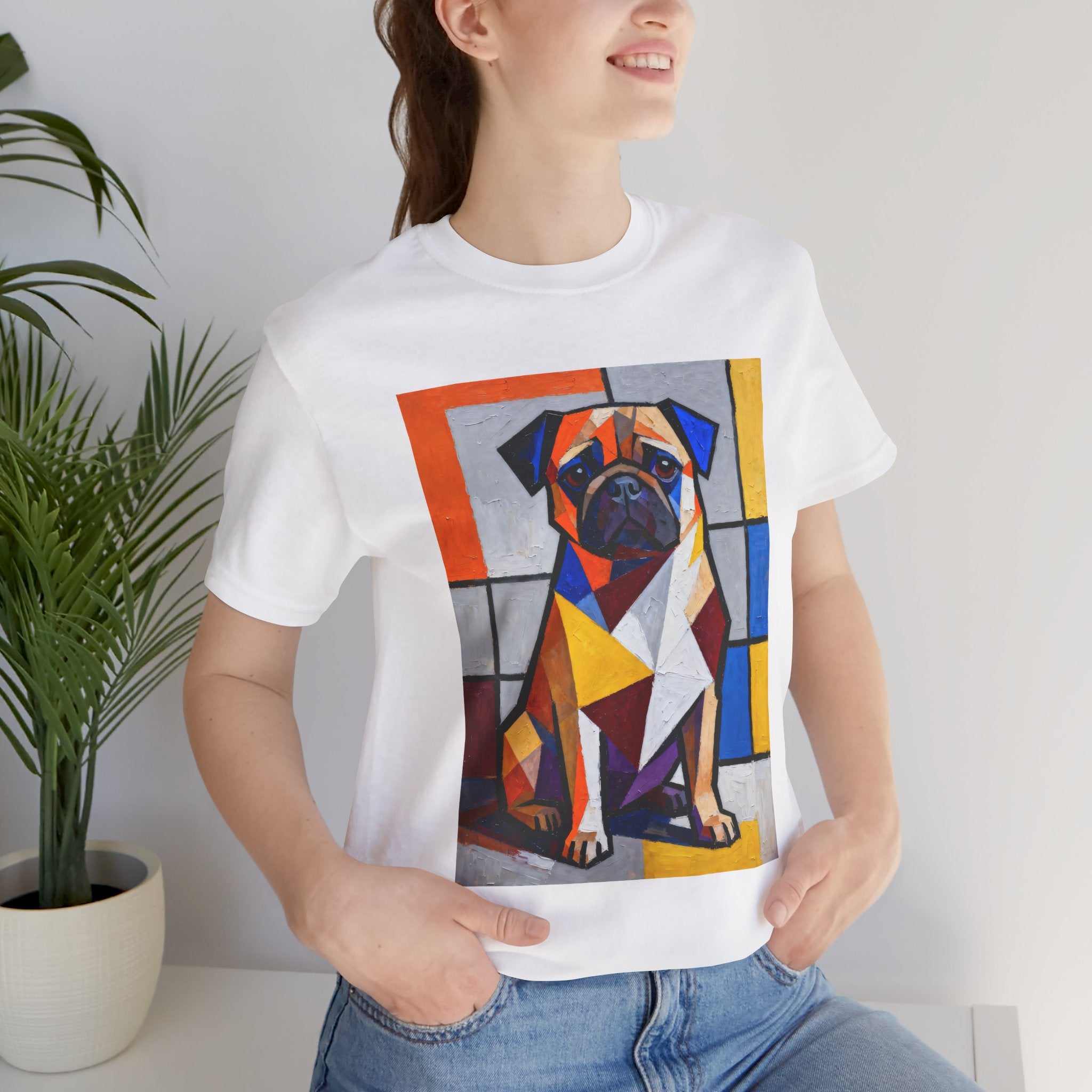 Pug T Shirt | Living Work of Art Collection | Cubist Style