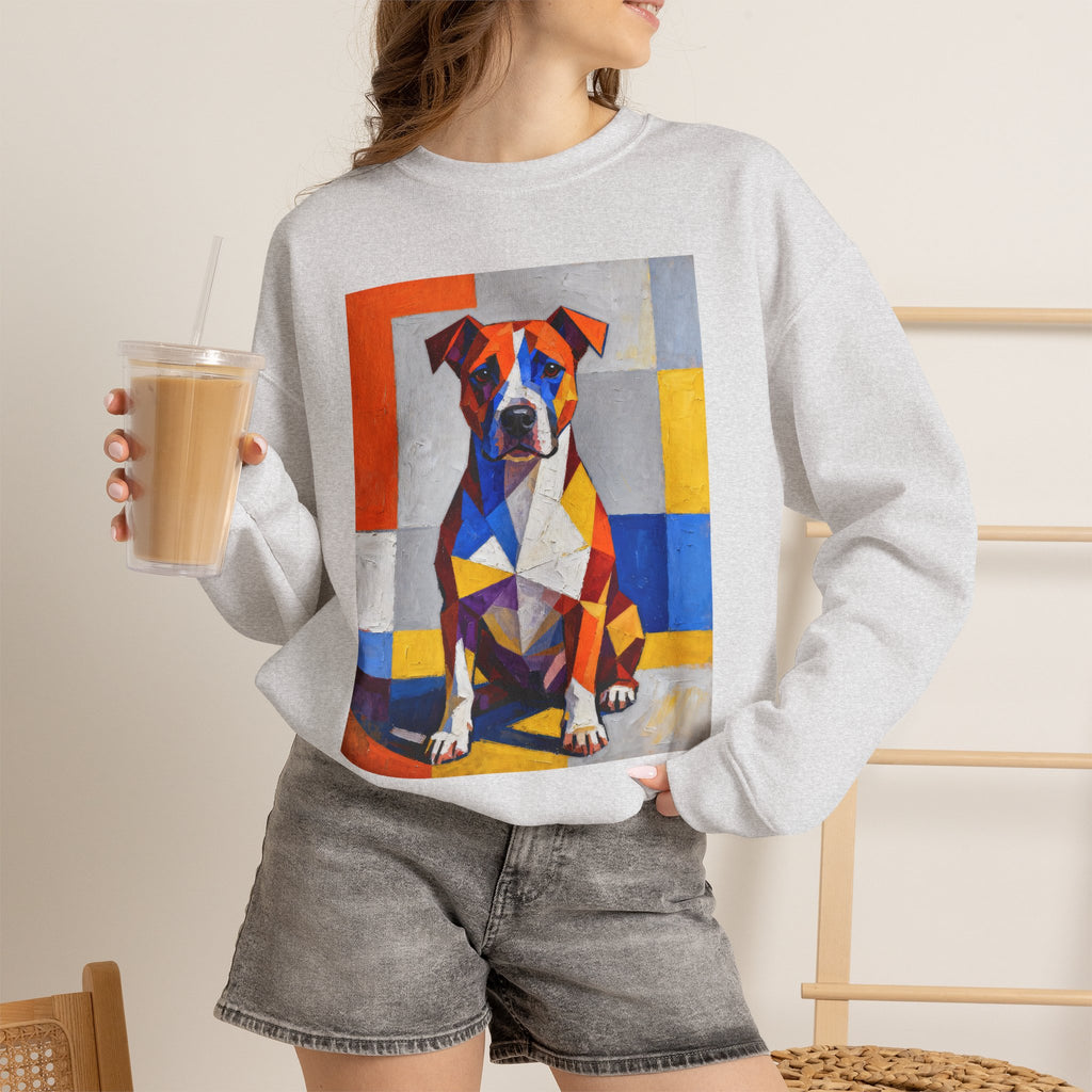 Staffordshire Bull Terrier Sweatshirt | Living Work of Art Collection | Cubist Style