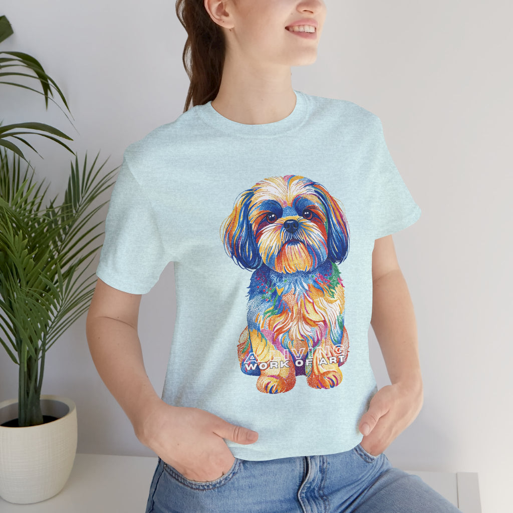 Shih Tzu T Shirt | Living Work of Art Collection | Pointillism Style