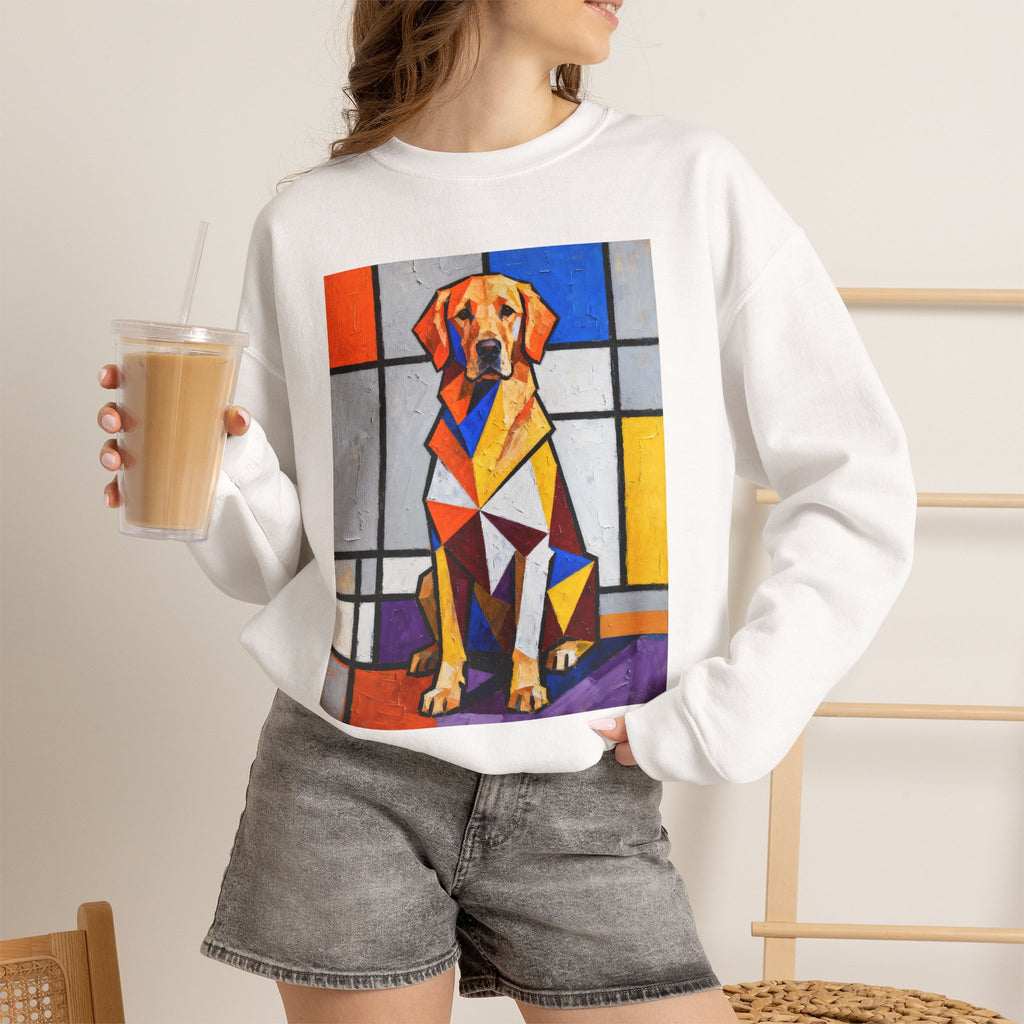 Golden Retriever Sweatshirt | Living Work of Art Collection | Cubist Style