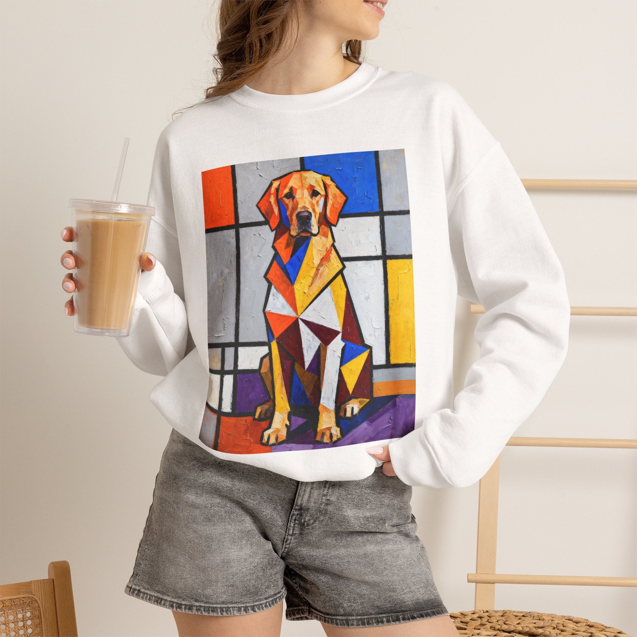 Golden Retriever Sweatshirt | Living Work of Art Collection | Cubist Style
