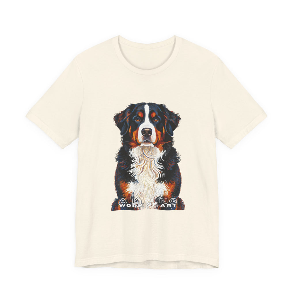 Bernese Mountain Dog T Shirt | Living Work of Art Collection | Pointillism Style