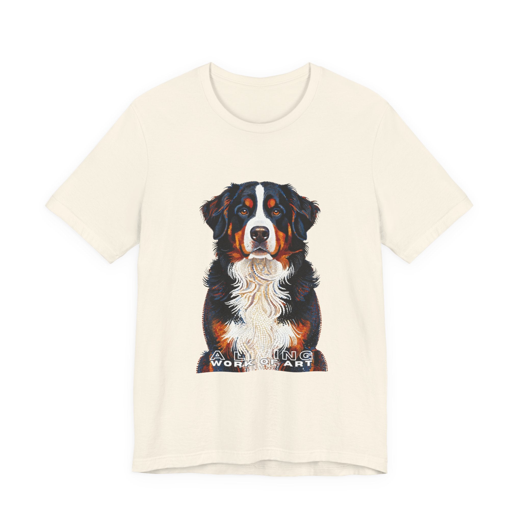 Bernese Mountain Dog T Shirt | Living Work of Art Collection | Pointillism Style