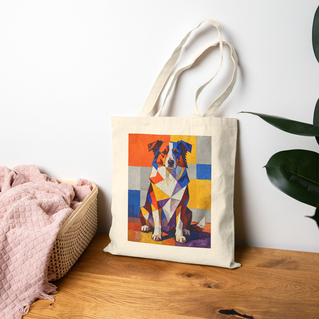 Australian Shepherd Tote Bag | Living Work of Art Collection | Cubist Style
