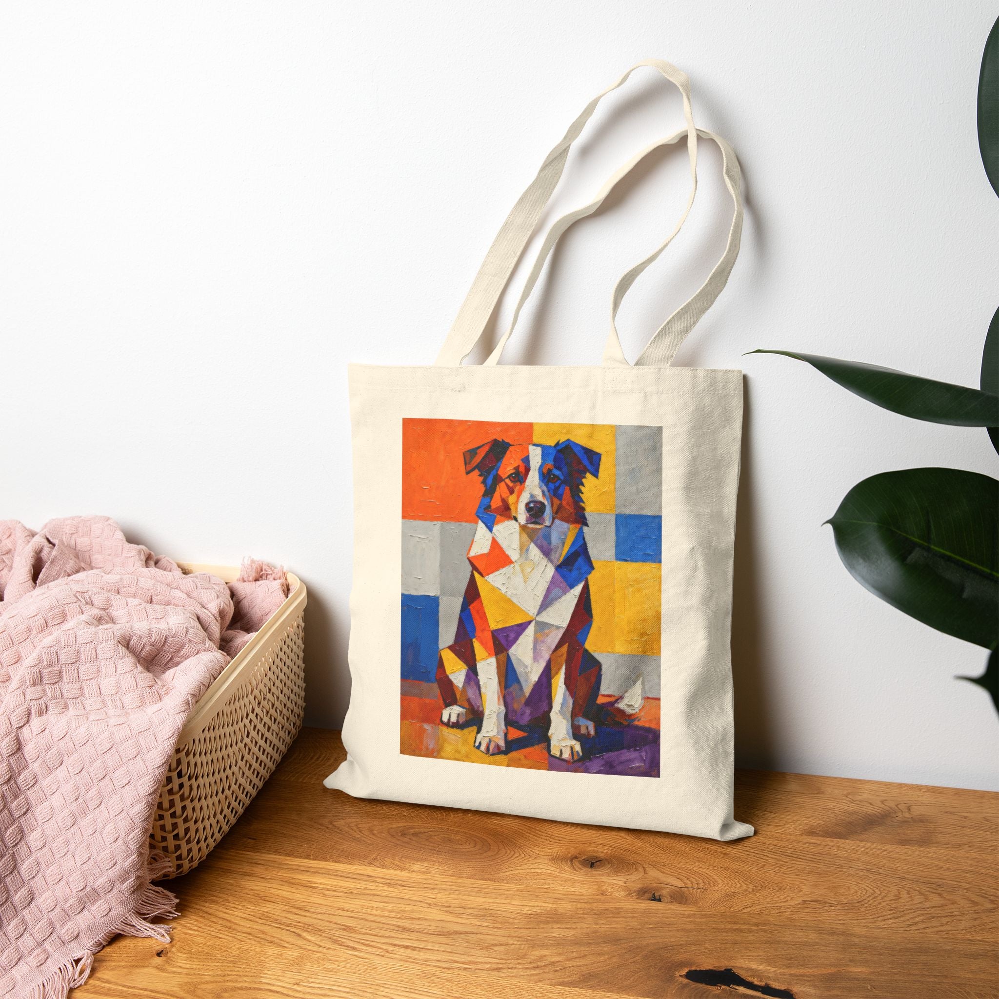 Australian Shepherd Tote Bag | Living Work of Art Collection | Cubist Style
