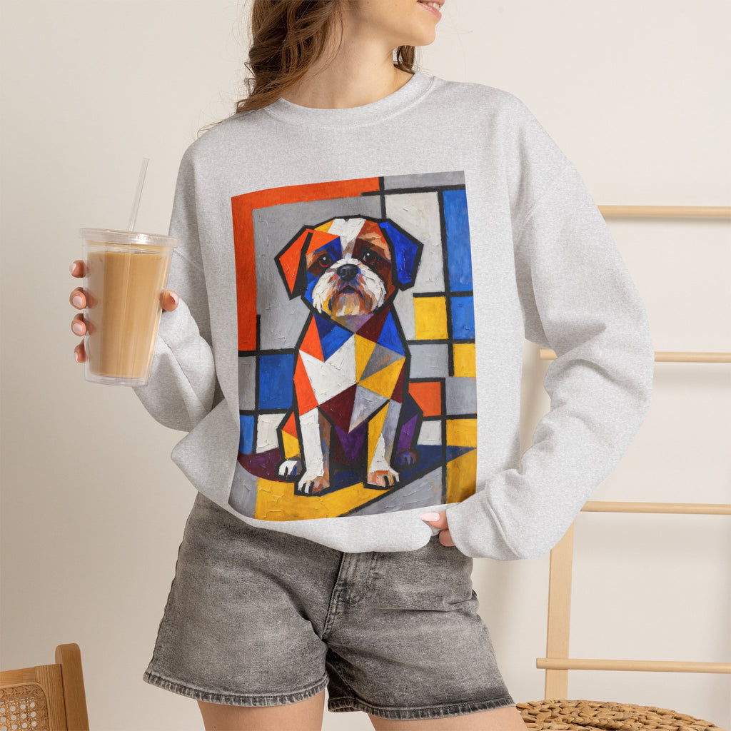 Shih Tzu Sweatshirt | Living Work of Art Collection | Cubist Style