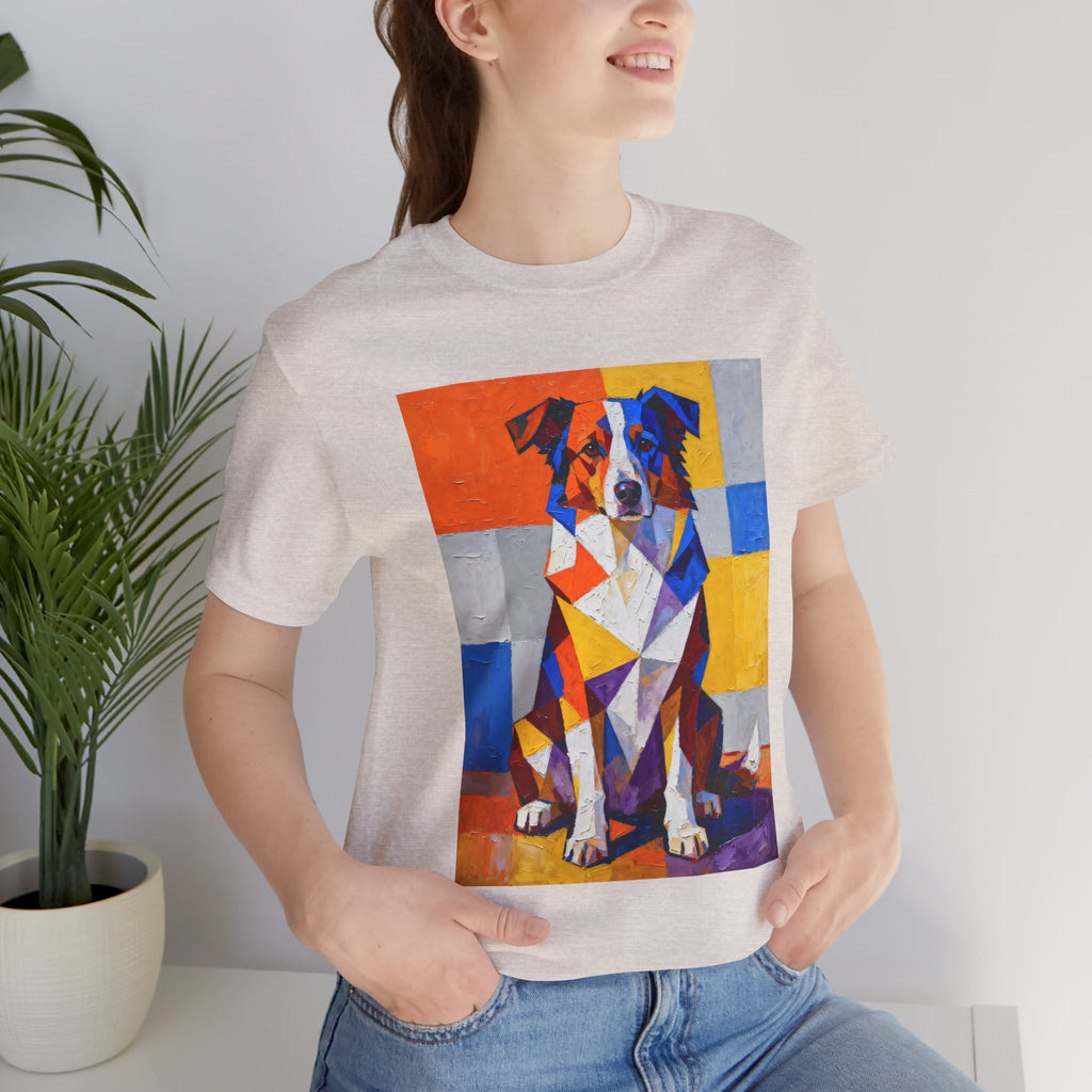 Australian Shepherd T Shirt | Living Work of Art Collection | Cubist Style