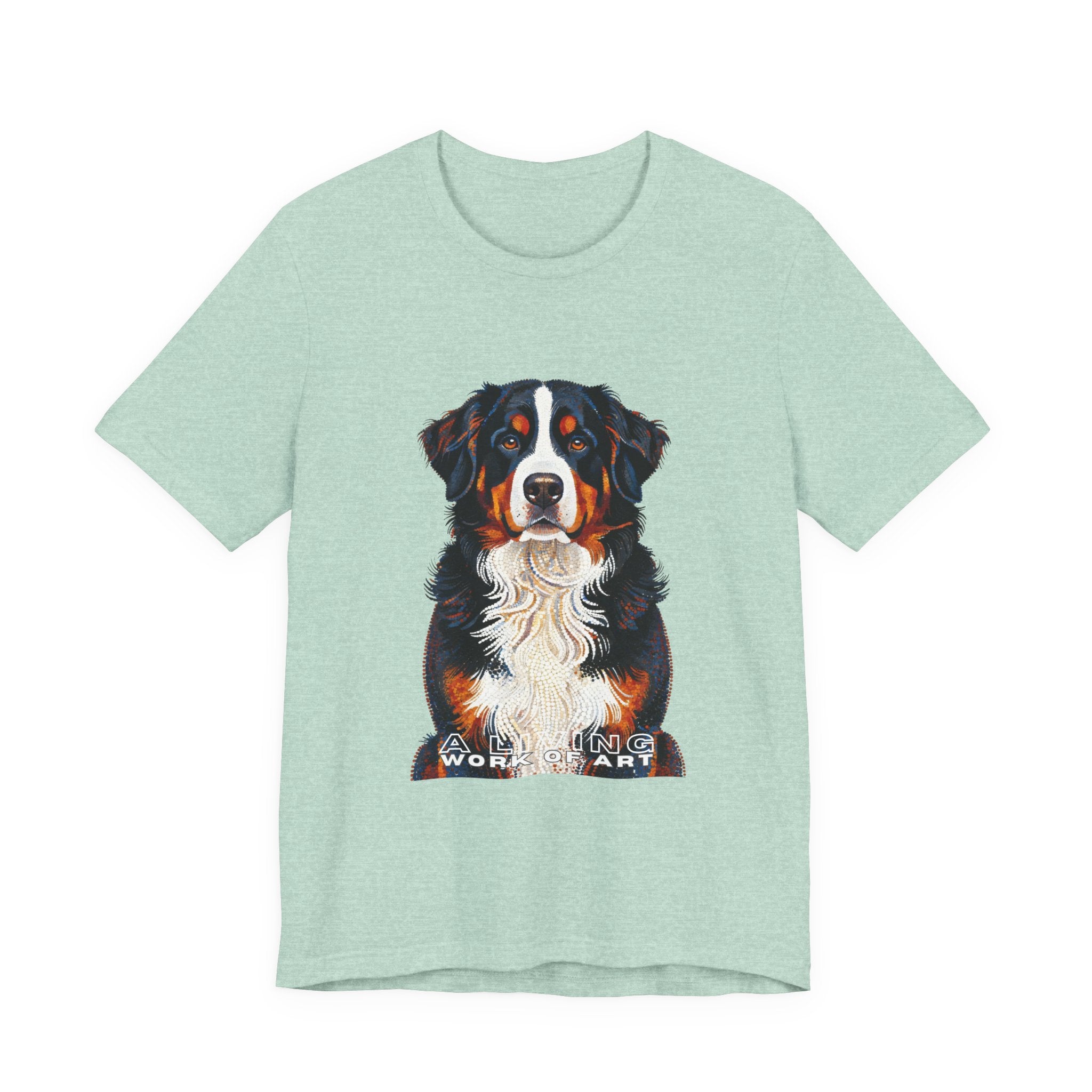 Bernese Mountain Dog T Shirt | Living Work of Art Collection | Pointillism Style