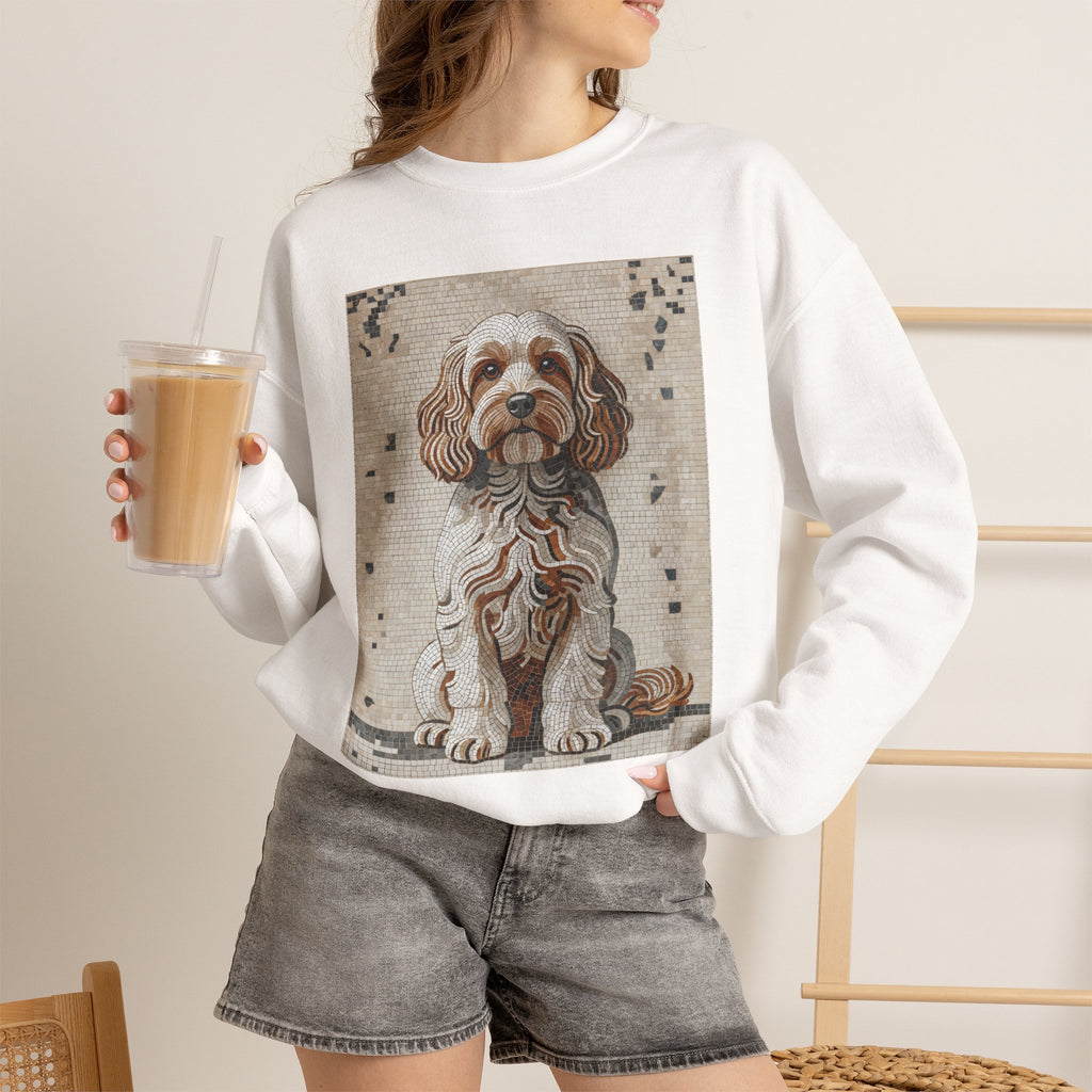 Cavapoo Sweatshirt | Living Work of Art Collection | Mosaic Style