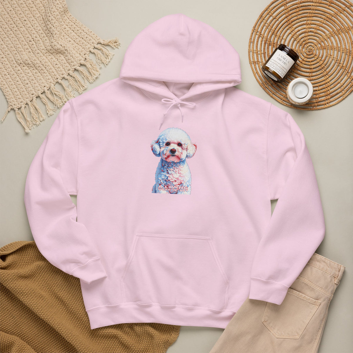 Bichon Frise Hoodie | Living Work of Art Collection | Pointillism Style