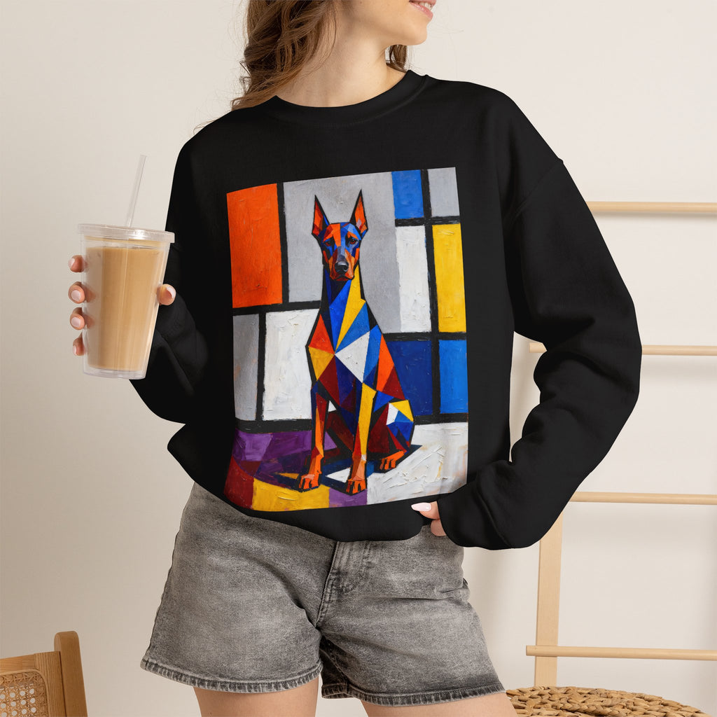 Doberman Pinscher Sweatshirt | Living Work of Art Collection | Cubist Style
