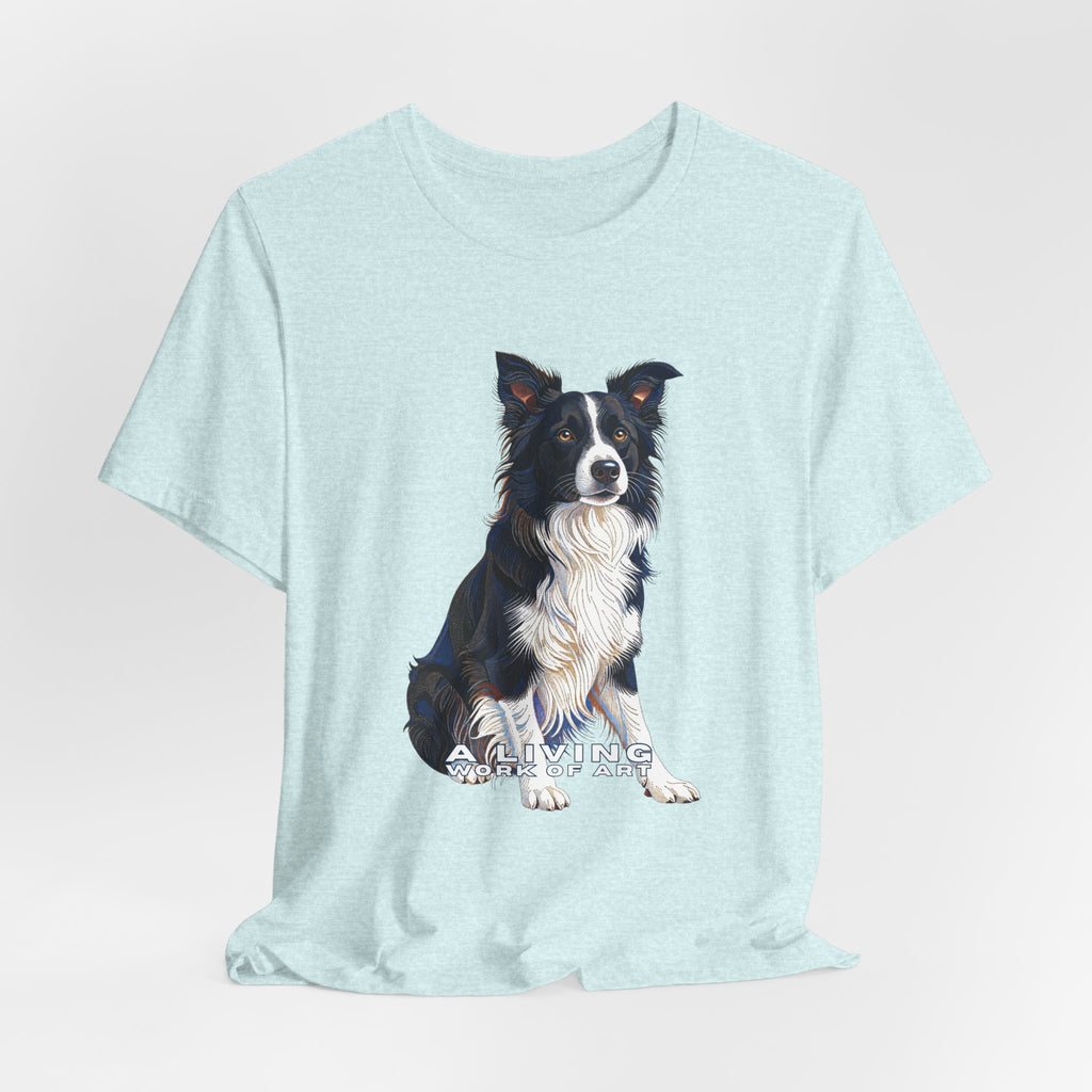 Border Collie T Shirt | Living Work of Art Collection | Pointillism Style