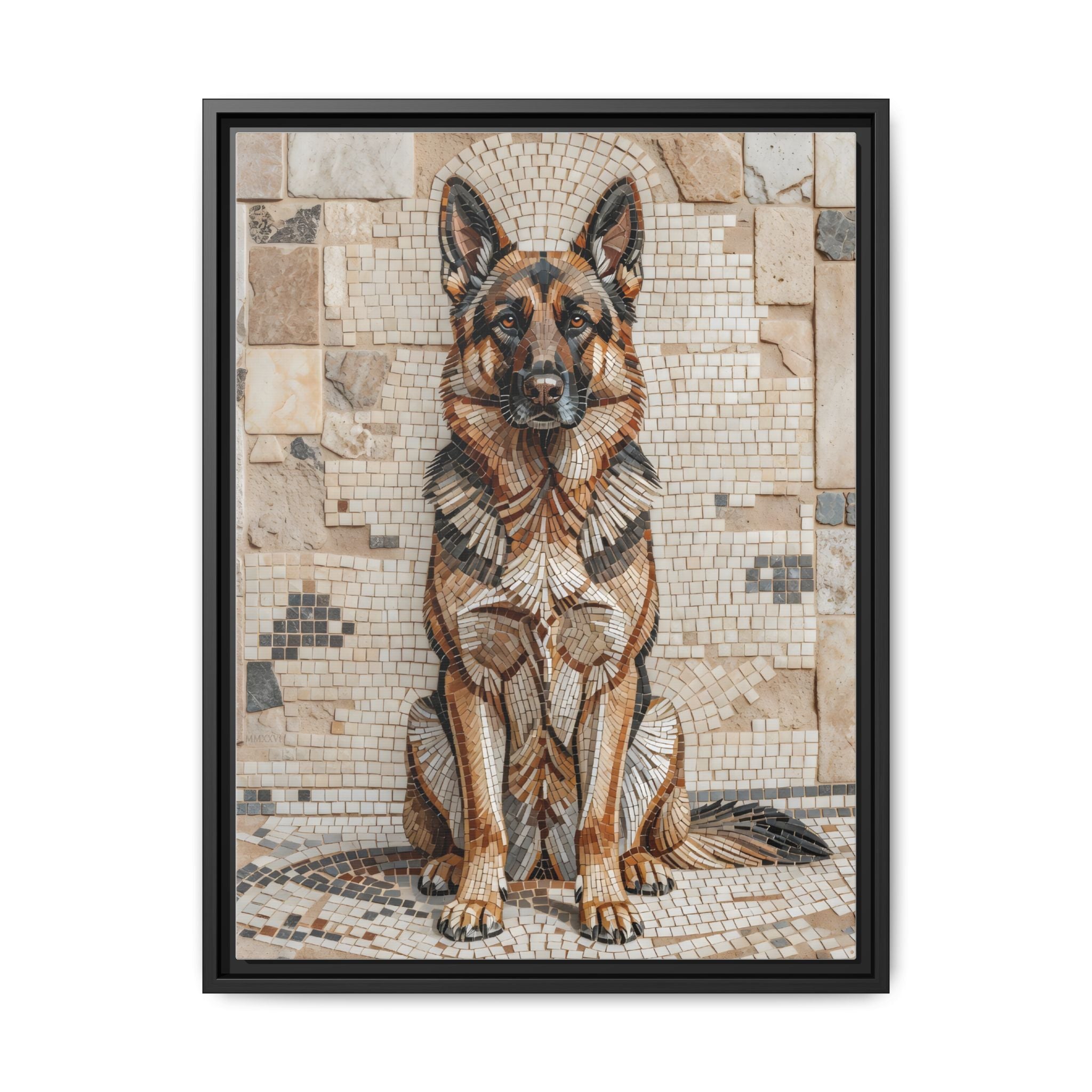 German Shepherd Canvas Wall Art | Living Work of Art Collection | Mosaic Style Print