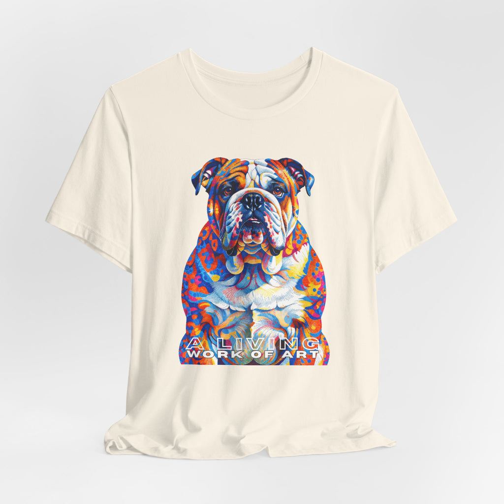 Bulldog T Shirt | Living Work of Art Collection | Pointillism Style