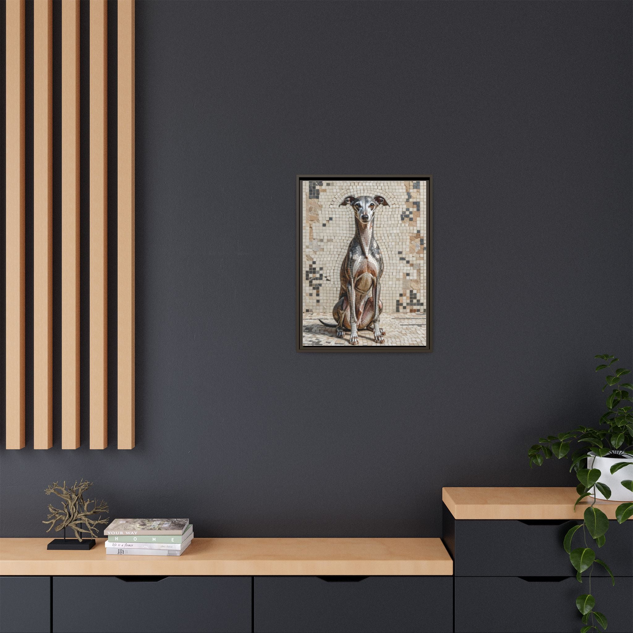 Italian Greyhound Canvas Wall Art | Living Work of Art Collection | Mosaic Style Print