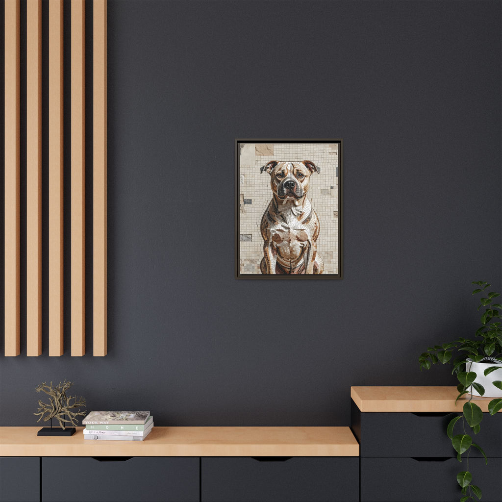 Staffordshire Bull Terrier Canvas Wall Art | Living Work of Art Collection | Mosaic Style Print