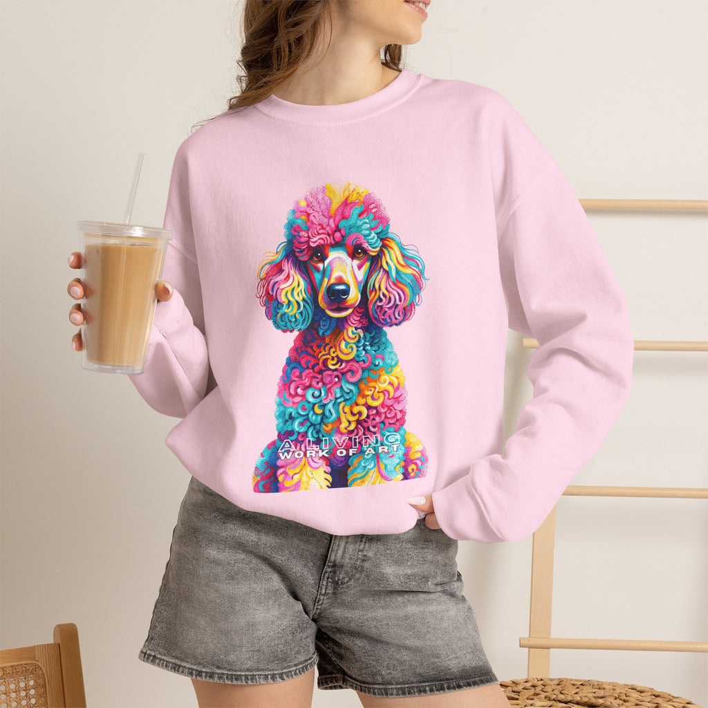 Poodle Sweatshirt | Living Work of Art Collection | Pointillism Style