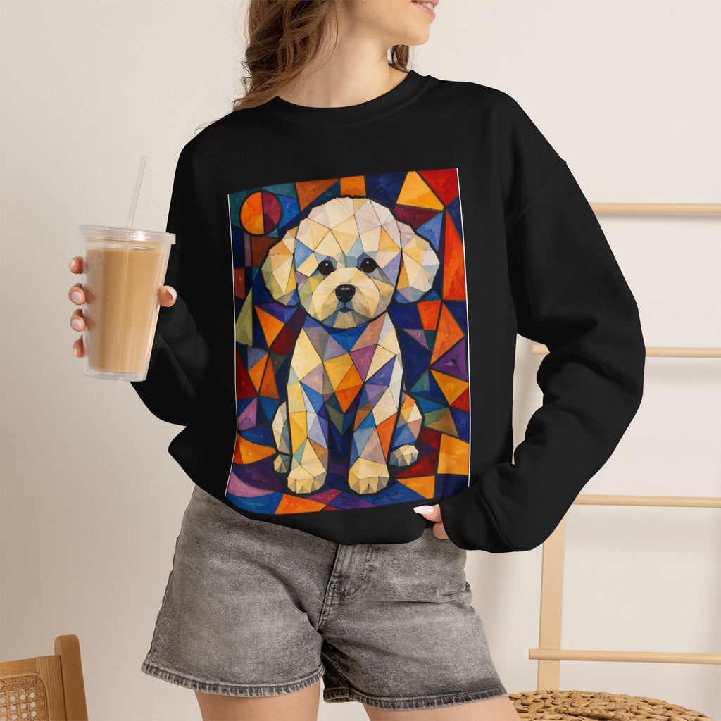 Bichon Frise Sweatshirt | Living Work of Art Collection | Cubist Style