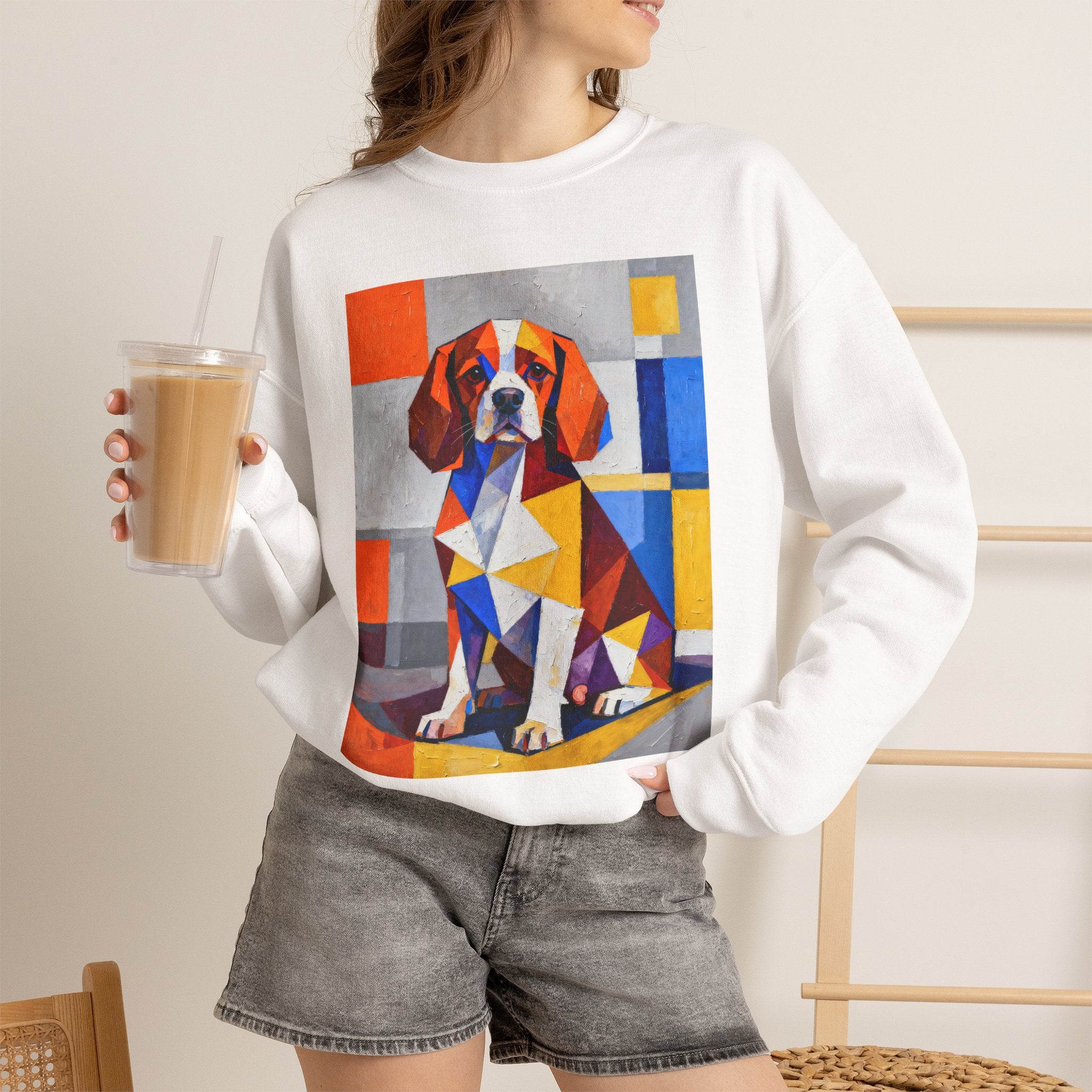 Cavalier King Charles Spaniel Sweatshirt | Living Work of Art Collection | Cubist Style
