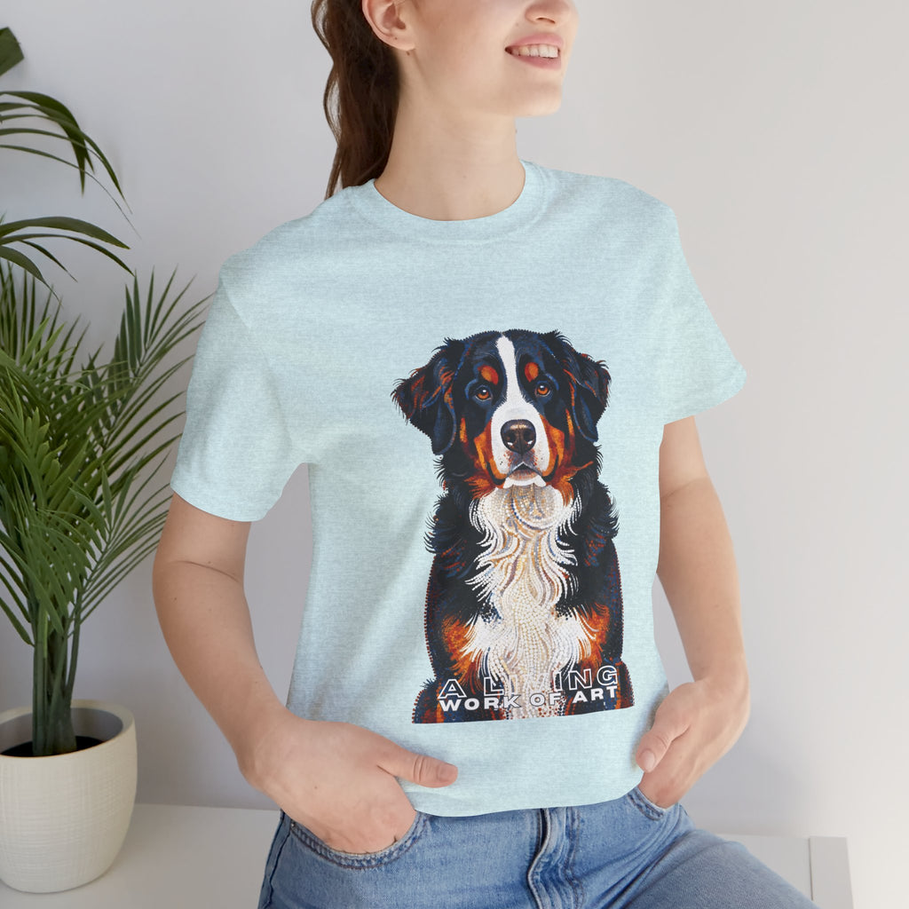Bernese Mountain Dog T Shirt | Living Work of Art Collection | Pointillism Style