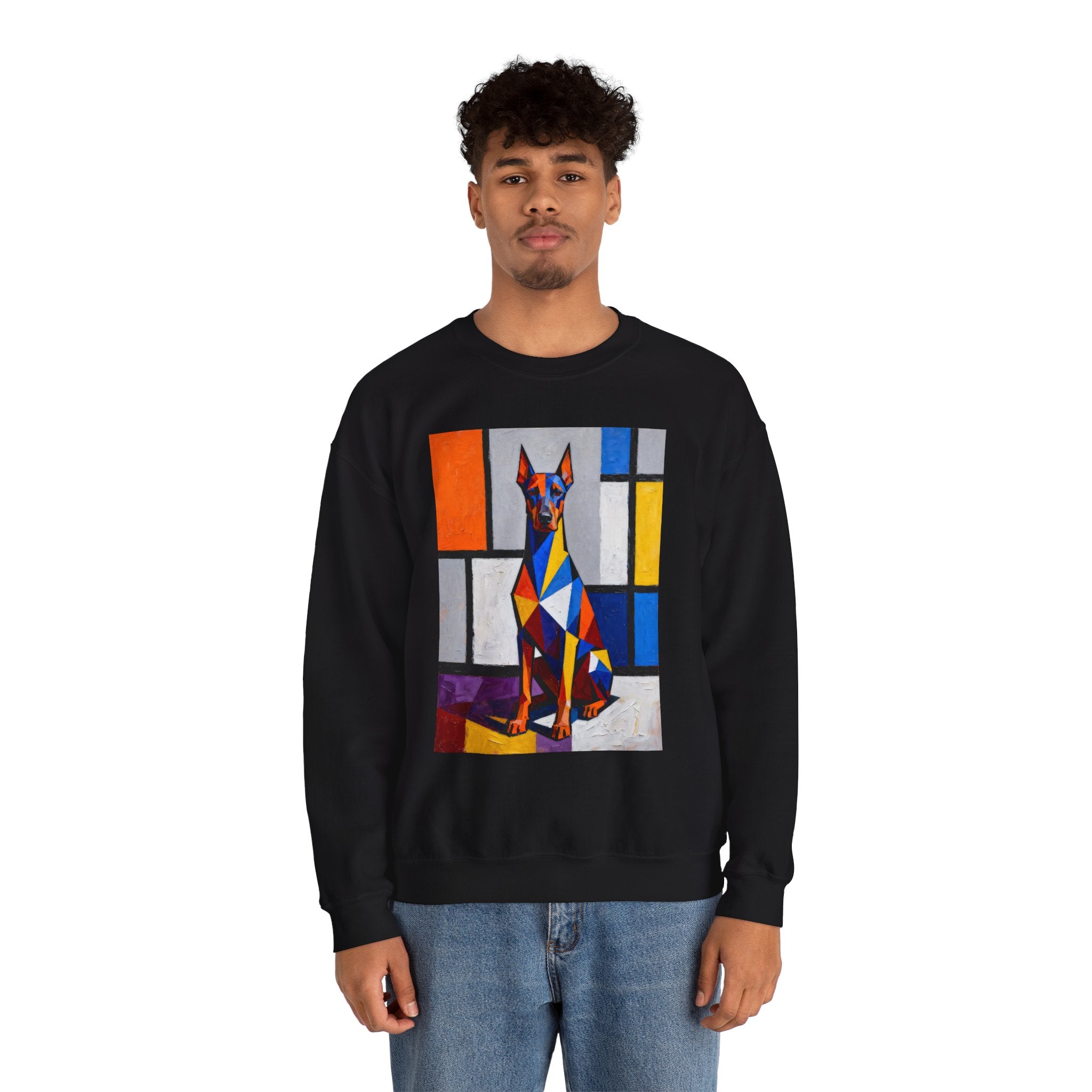 Doberman Pinscher Sweatshirt | Living Work of Art Collection | Cubist Style