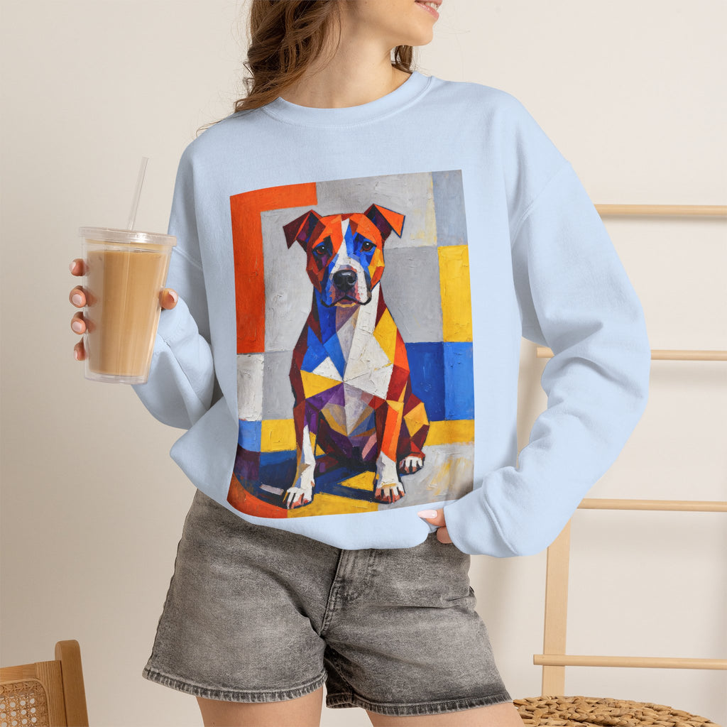 Staffordshire Bull Terrier Sweatshirt | Living Work of Art Collection | Cubist Style